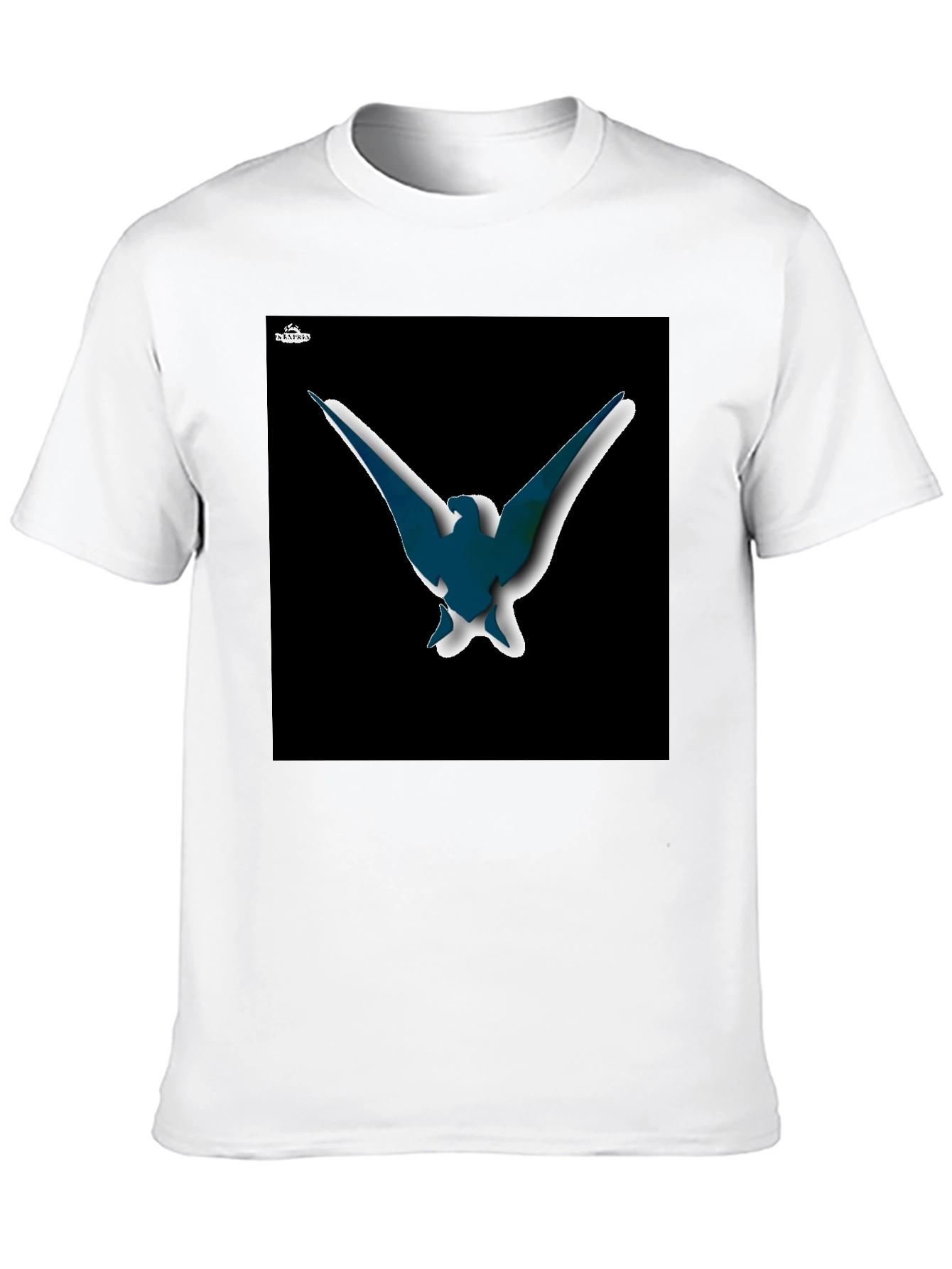 Abstract Bird Graphic T-Shirt - Black