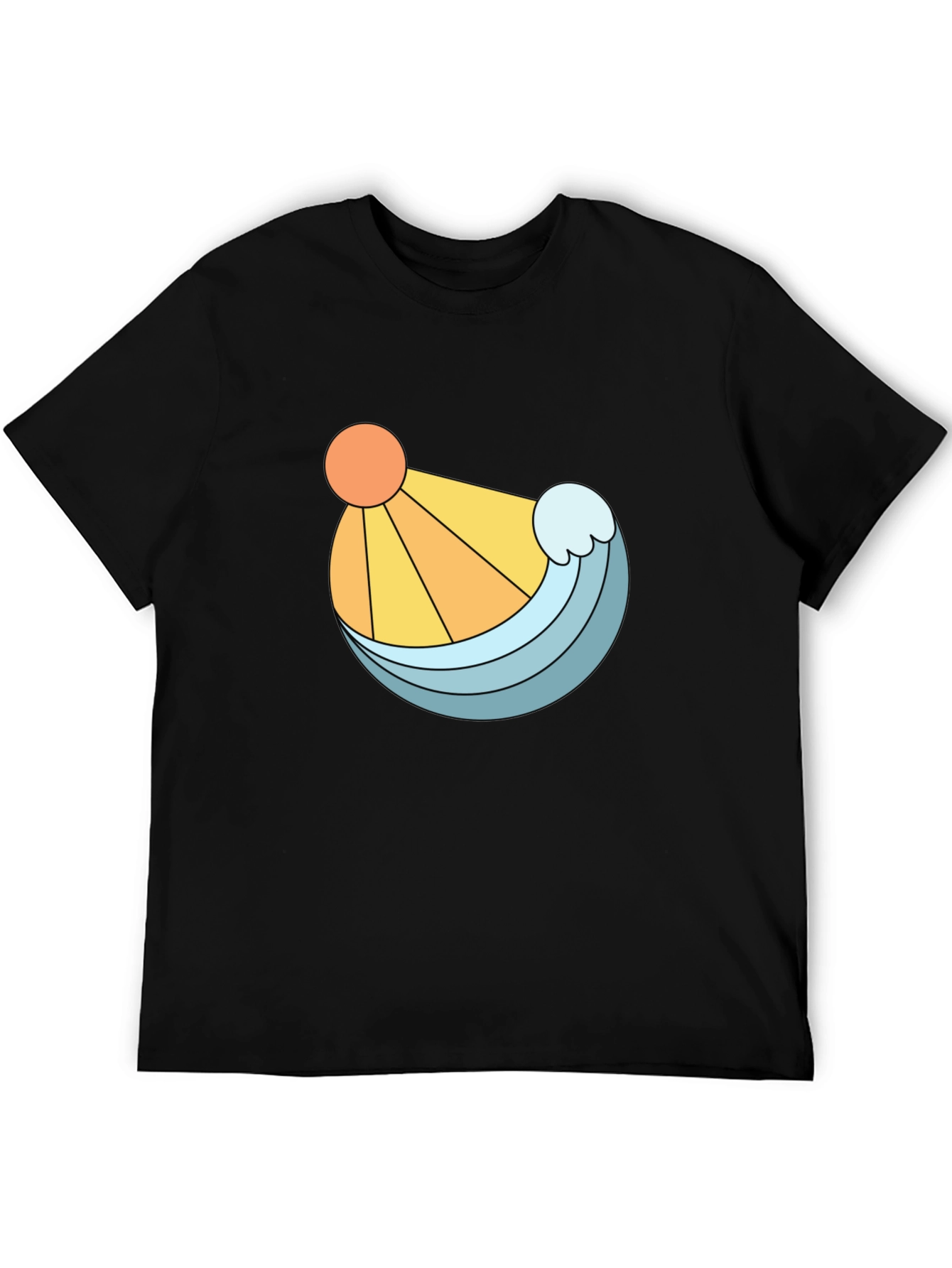 Sun & Wave Graphic Black T-Shirt