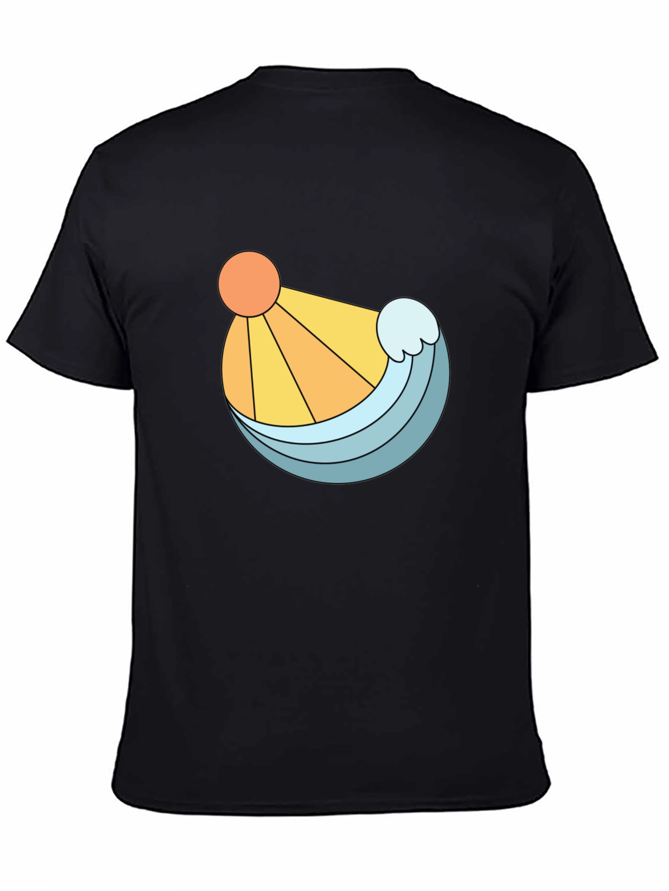 Sun & Wave Graphic Black T-Shirt