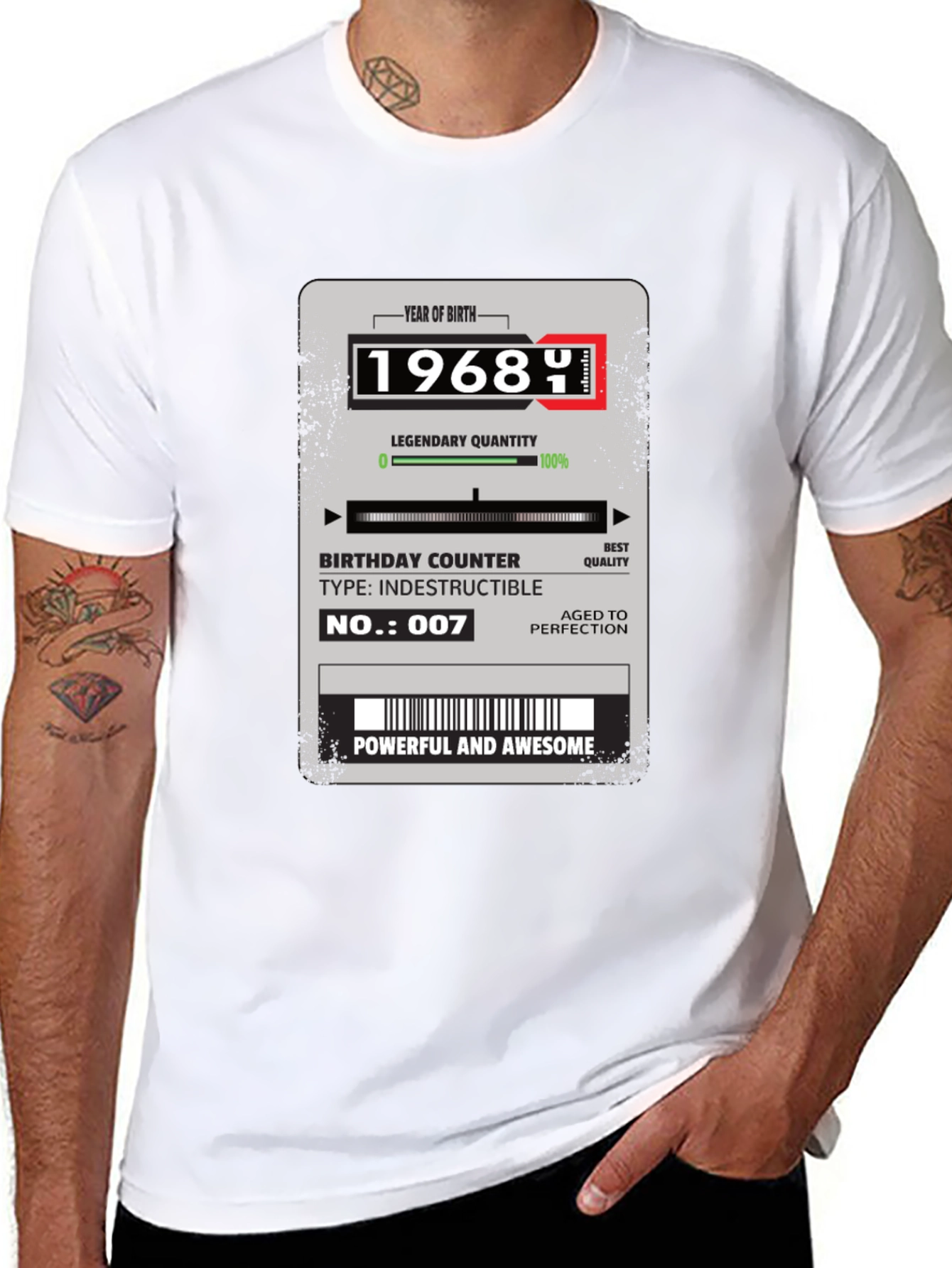 1968 Birthday T-Shirt: Powerful & Awesome