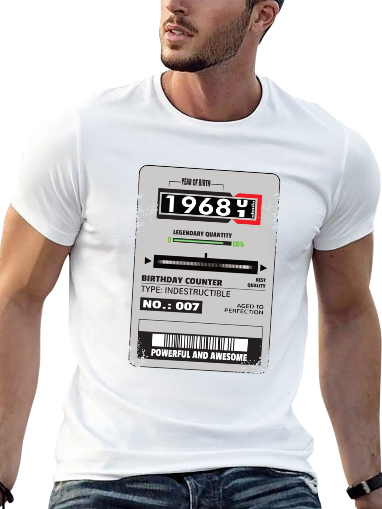 1968 Birthday T-Shirt: Powerful & Awesome