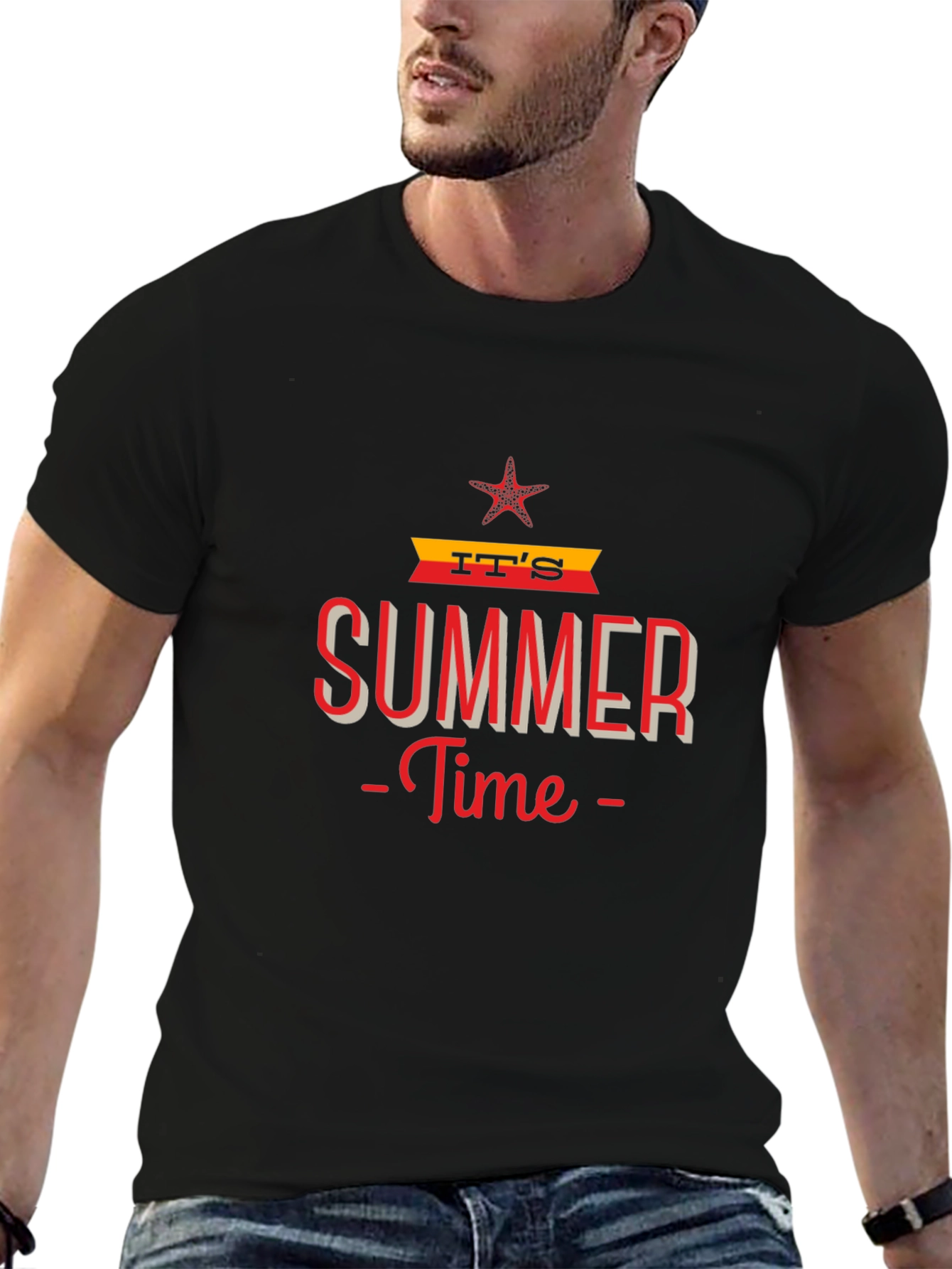 Summer Time Graphic Tee - Black Casual T-Shirt