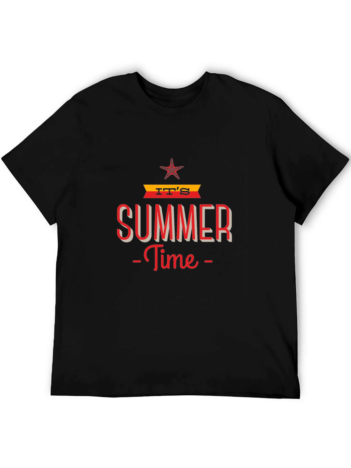 Summer Time Graphic Tee - Black Casual T-Shirt