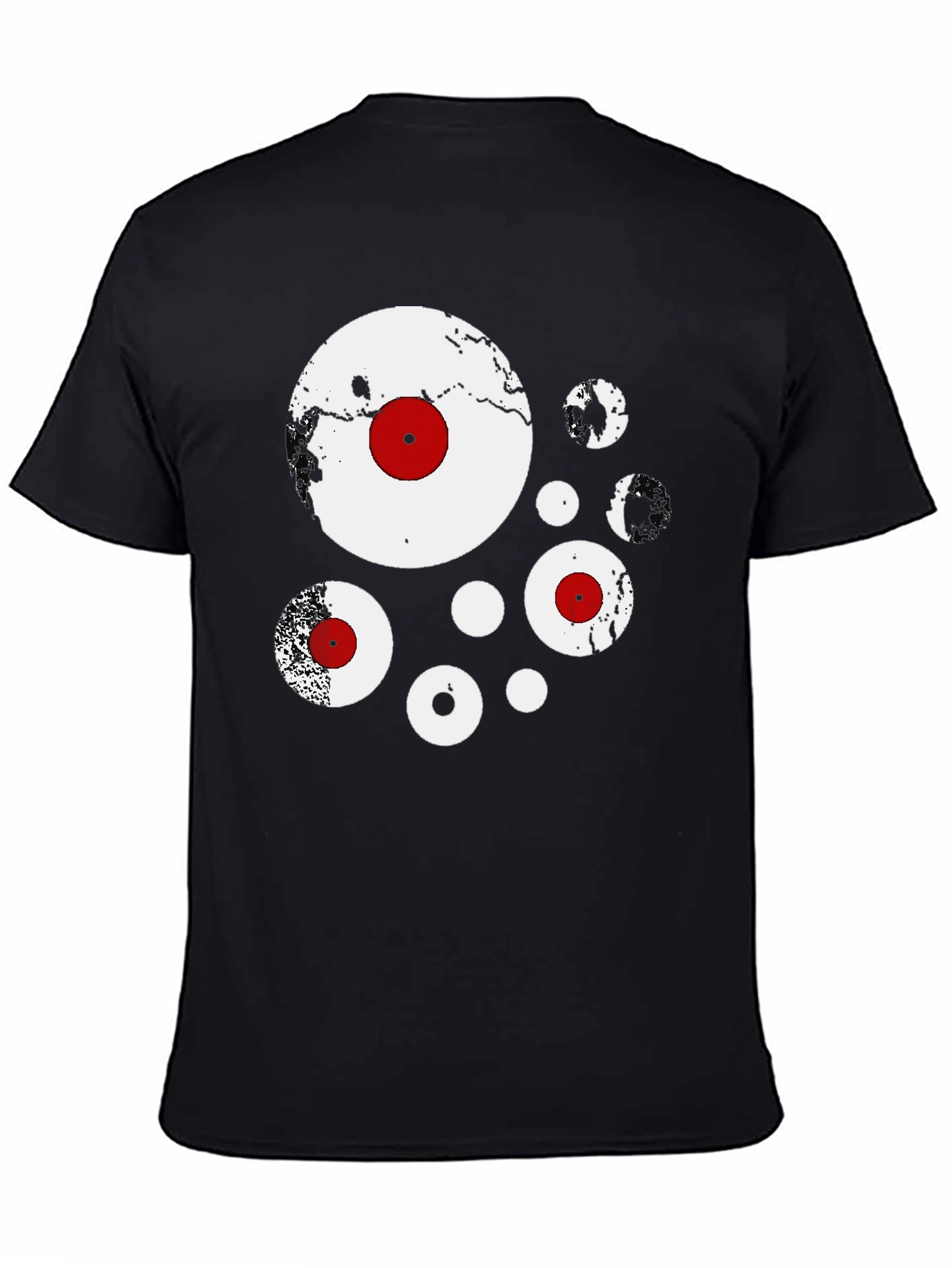 Abstract Circles Black Graphic Tee