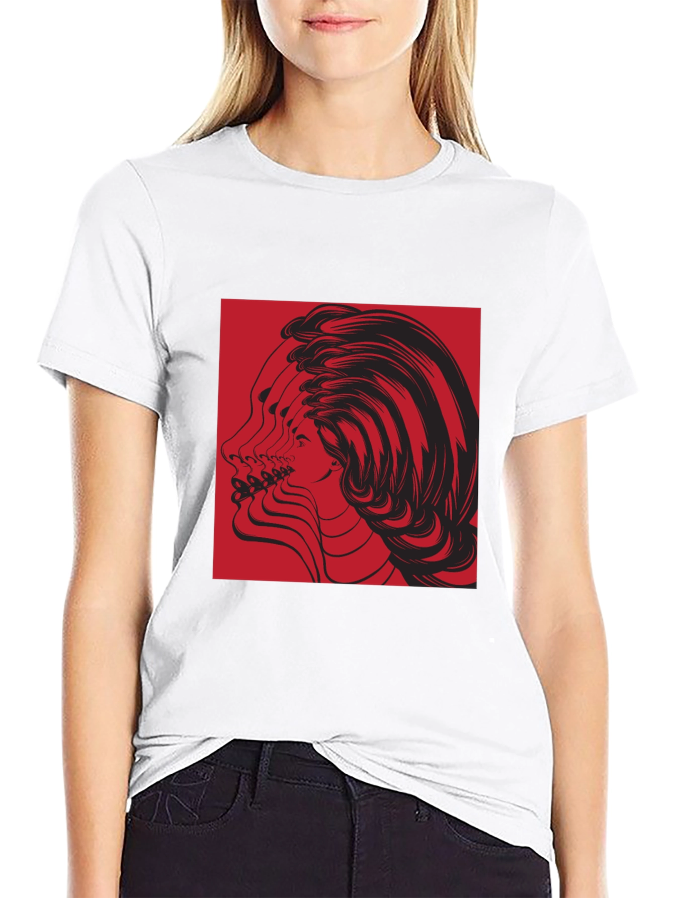 Abstract Portrait Graphic Tee - Black Unisex T-Shirt