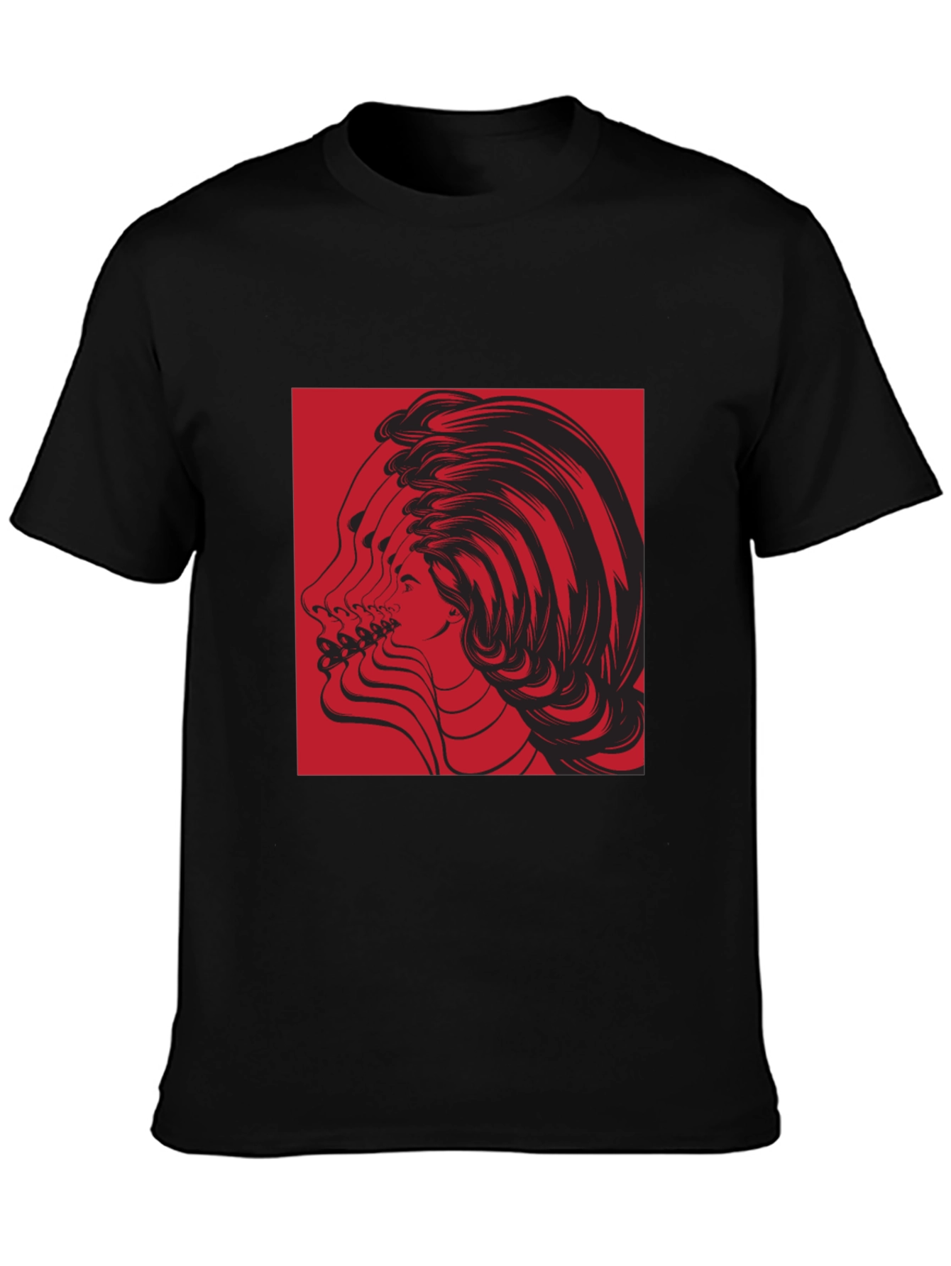 Abstract Portrait Graphic Tee - Black Unisex T-Shirt