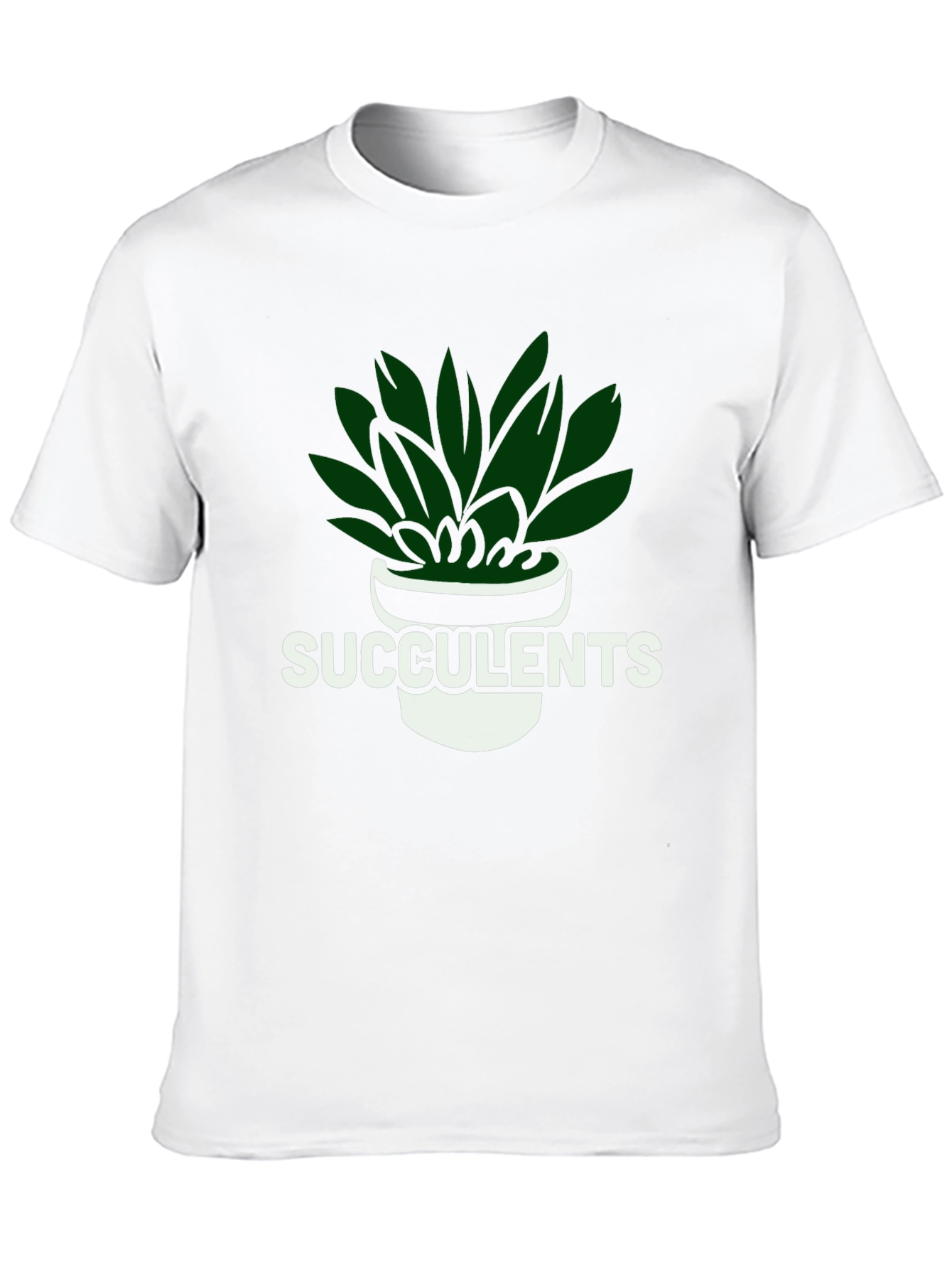 Succulents Graphic Tee - Black Cotton T-Shirt