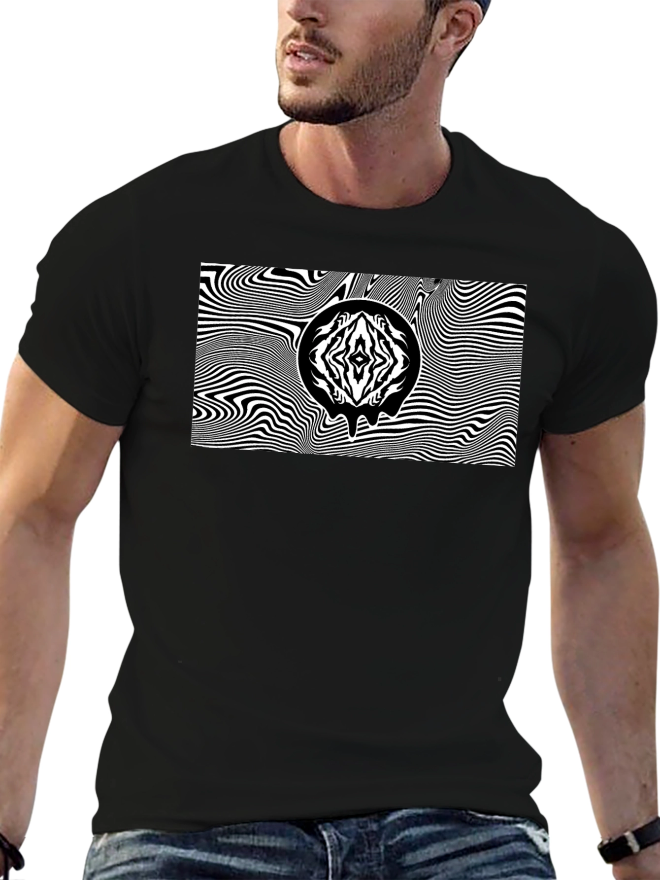 Abstract Graphic Tee - Black Unisex T-Shirt
