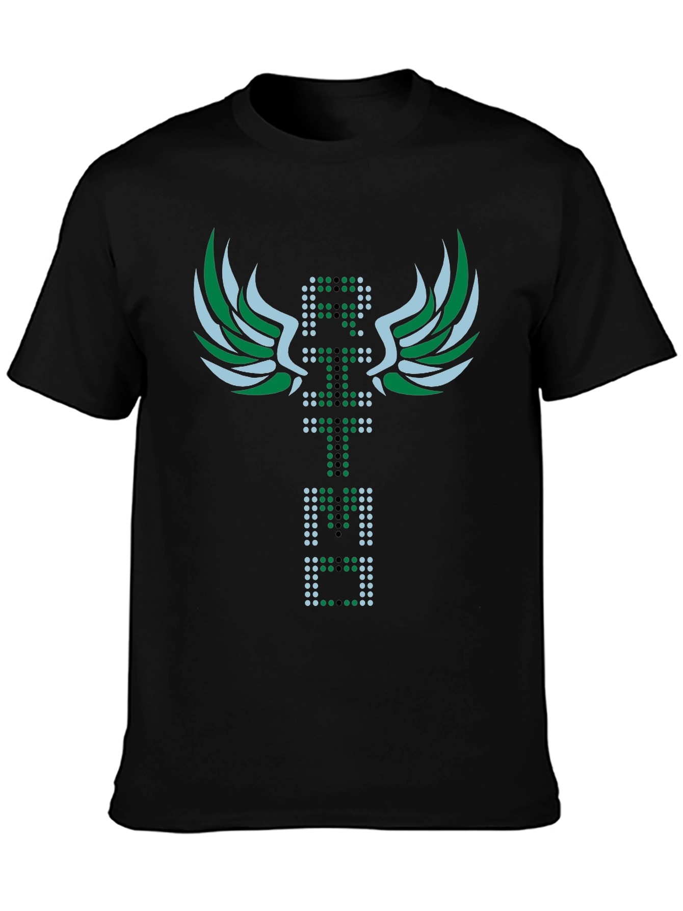 Abstract Graphic Tee - Black Crew Neck