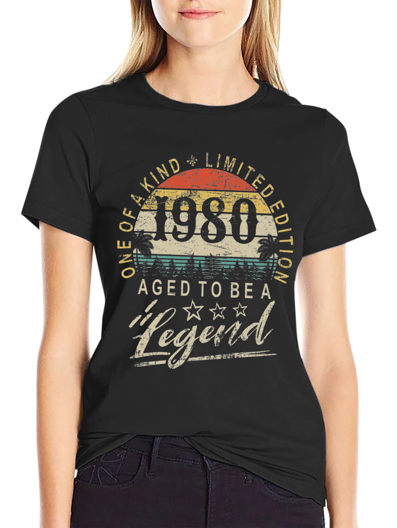 1980 Aged to Be a Legend Graphic T-Shirt