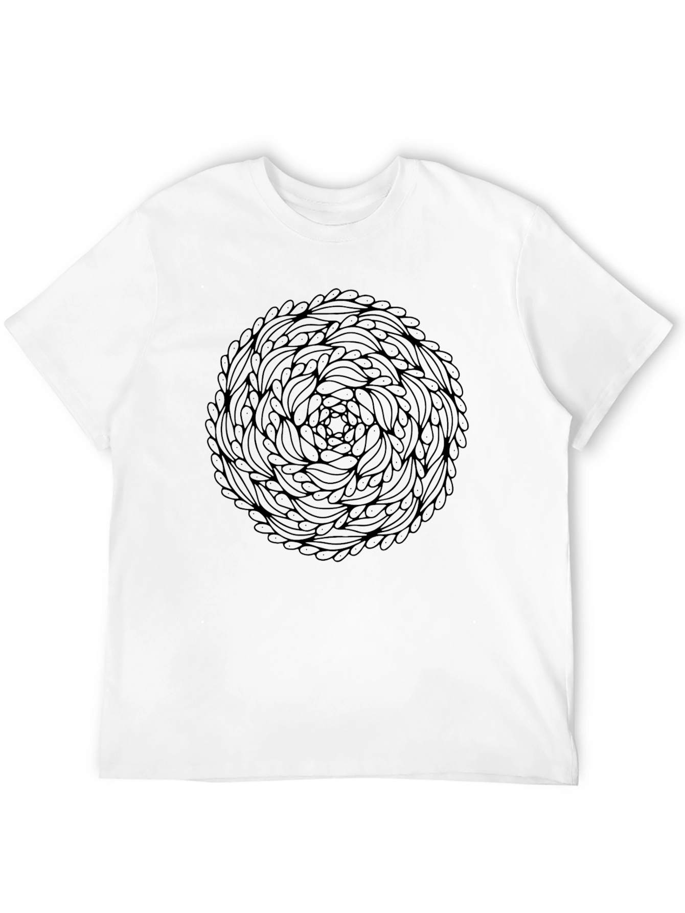 Abstract Mandala Graphic Black T-Shirt