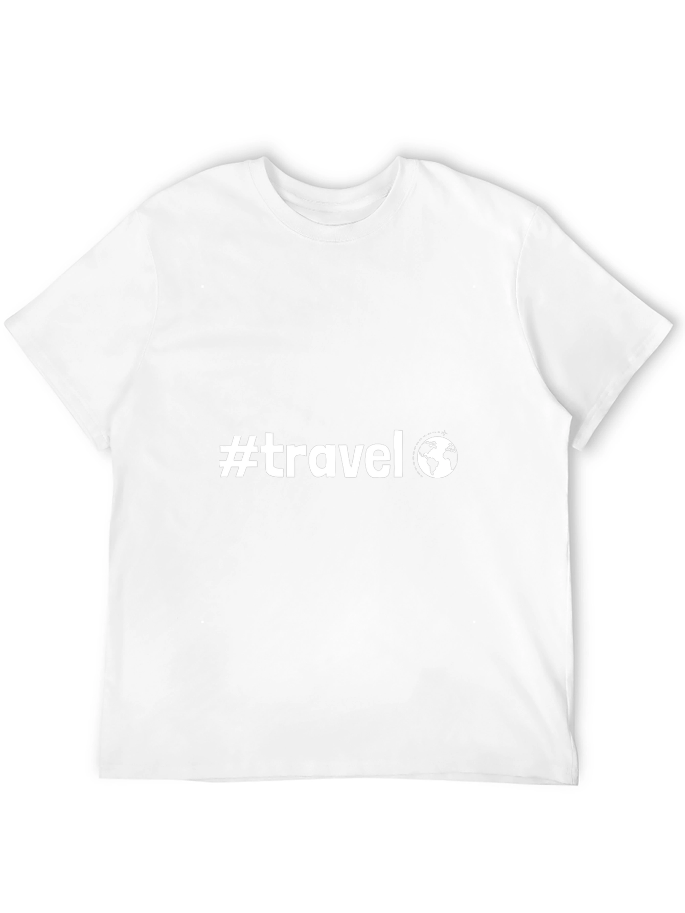 #Travel Black T-Shirt Globe Graphic Tee