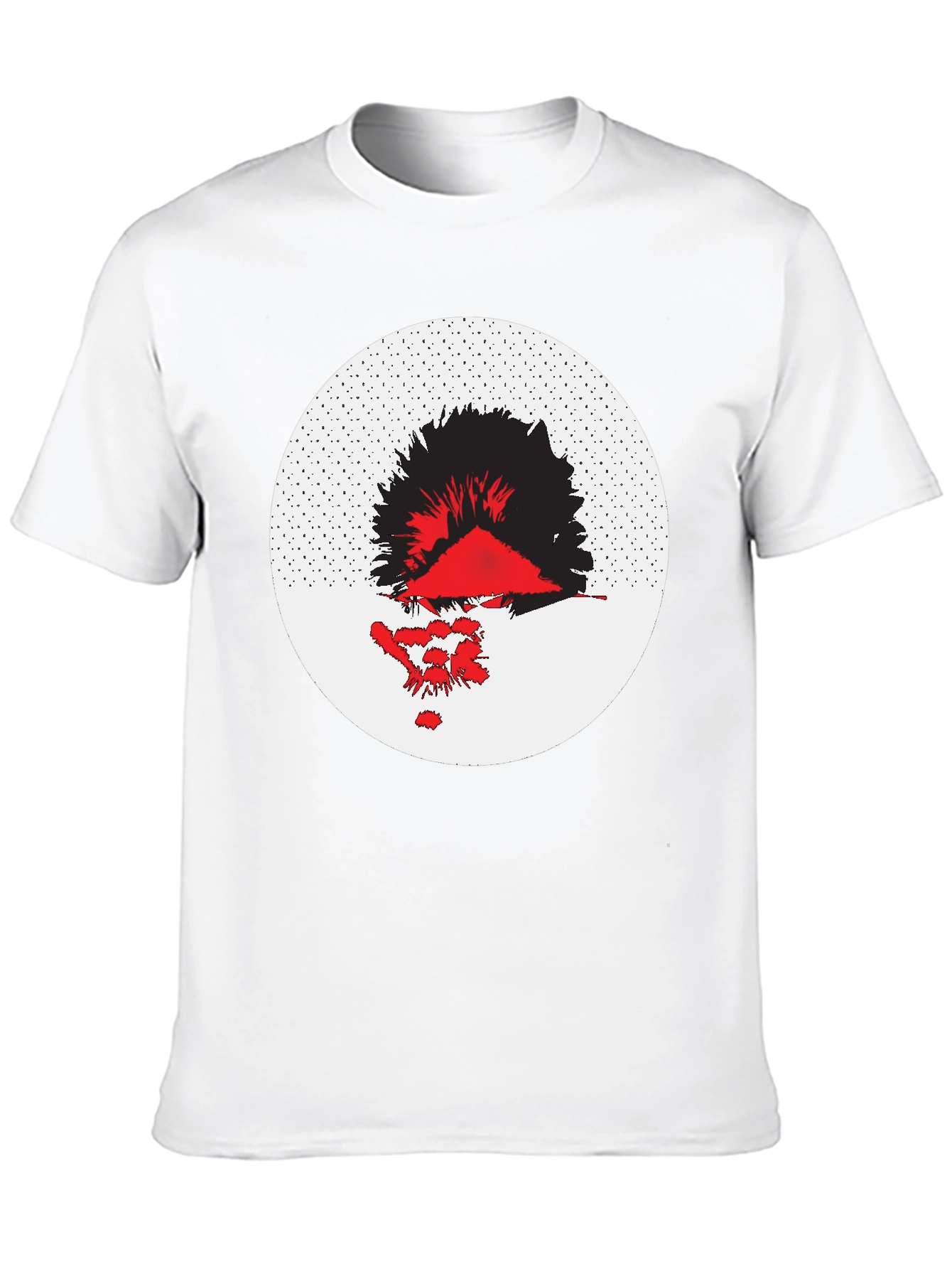Abstract Graphic Tee - Black Cotton Blend