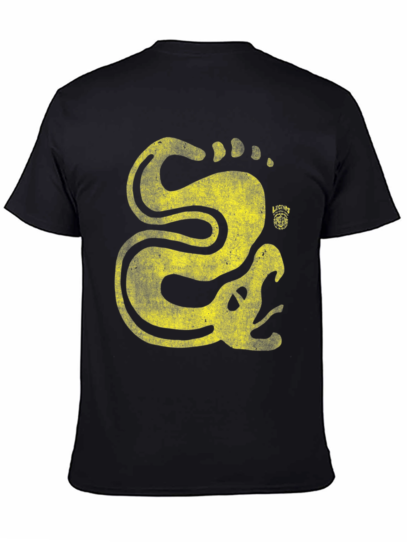 Stylized Snake Graphic Tee - Distressed Print