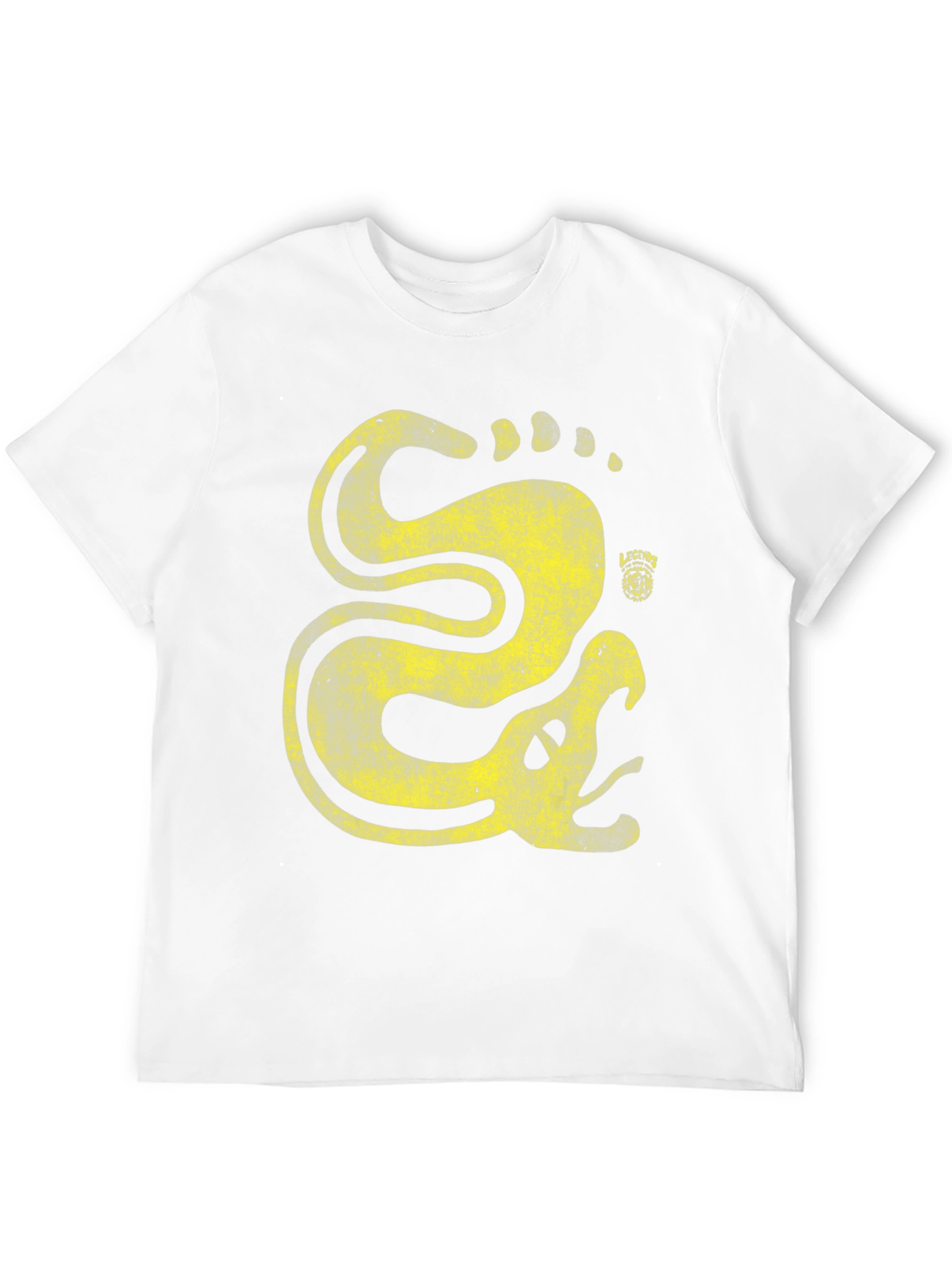 Stylized Snake Graphic Tee - Distressed Print
