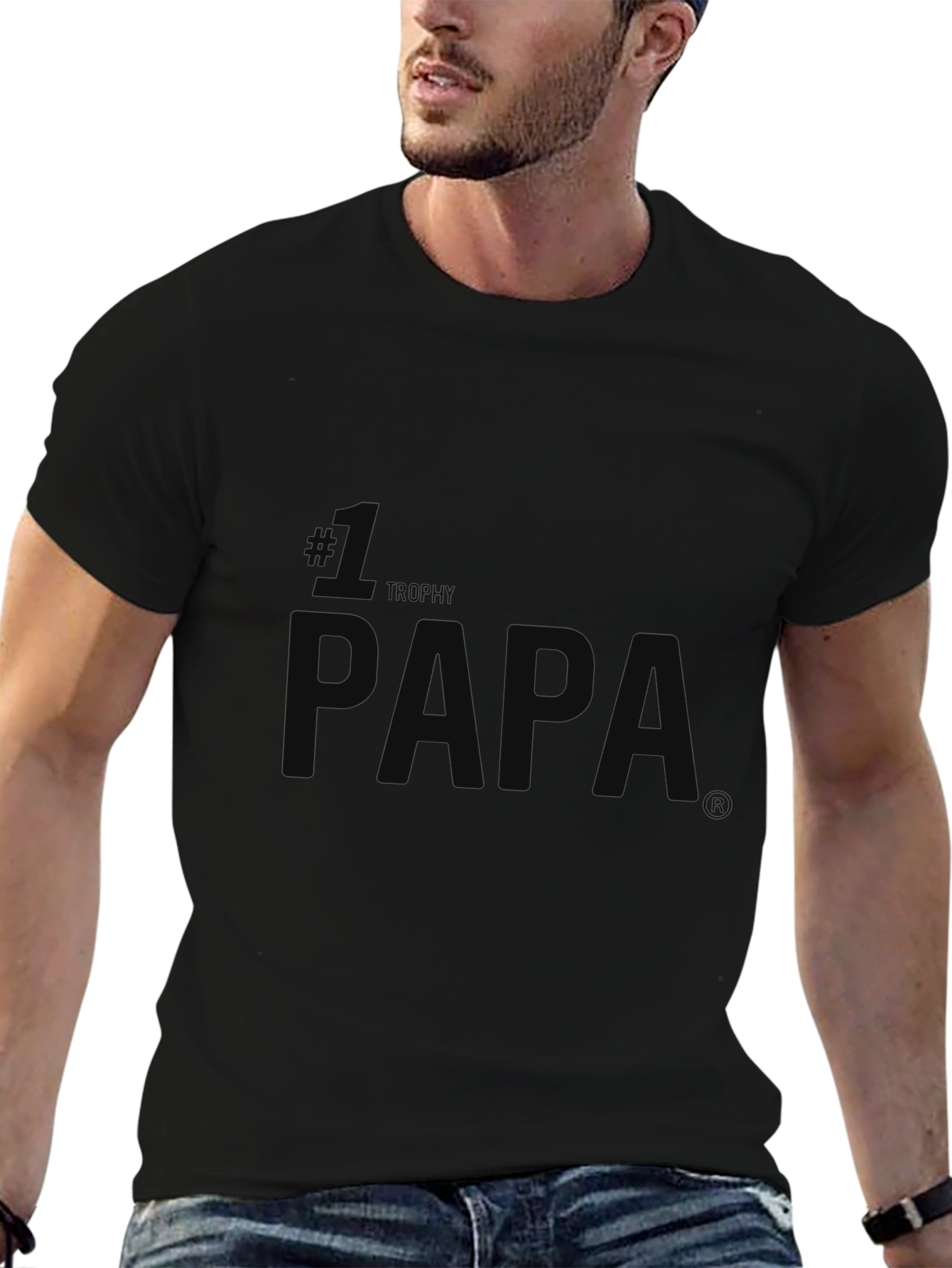 #1 Trophy Papa T-Shirt - Classic Fit Mens Tee