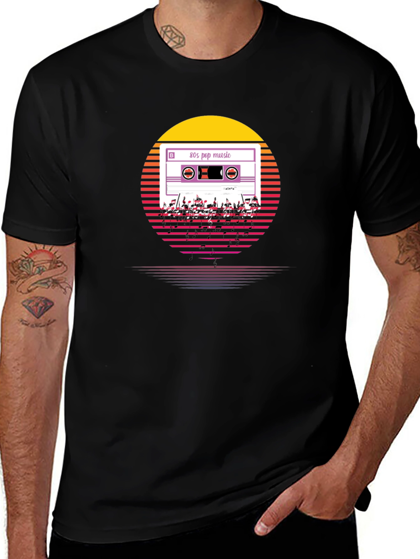 80s Pop Music Cassette T-Shirt Retro Style