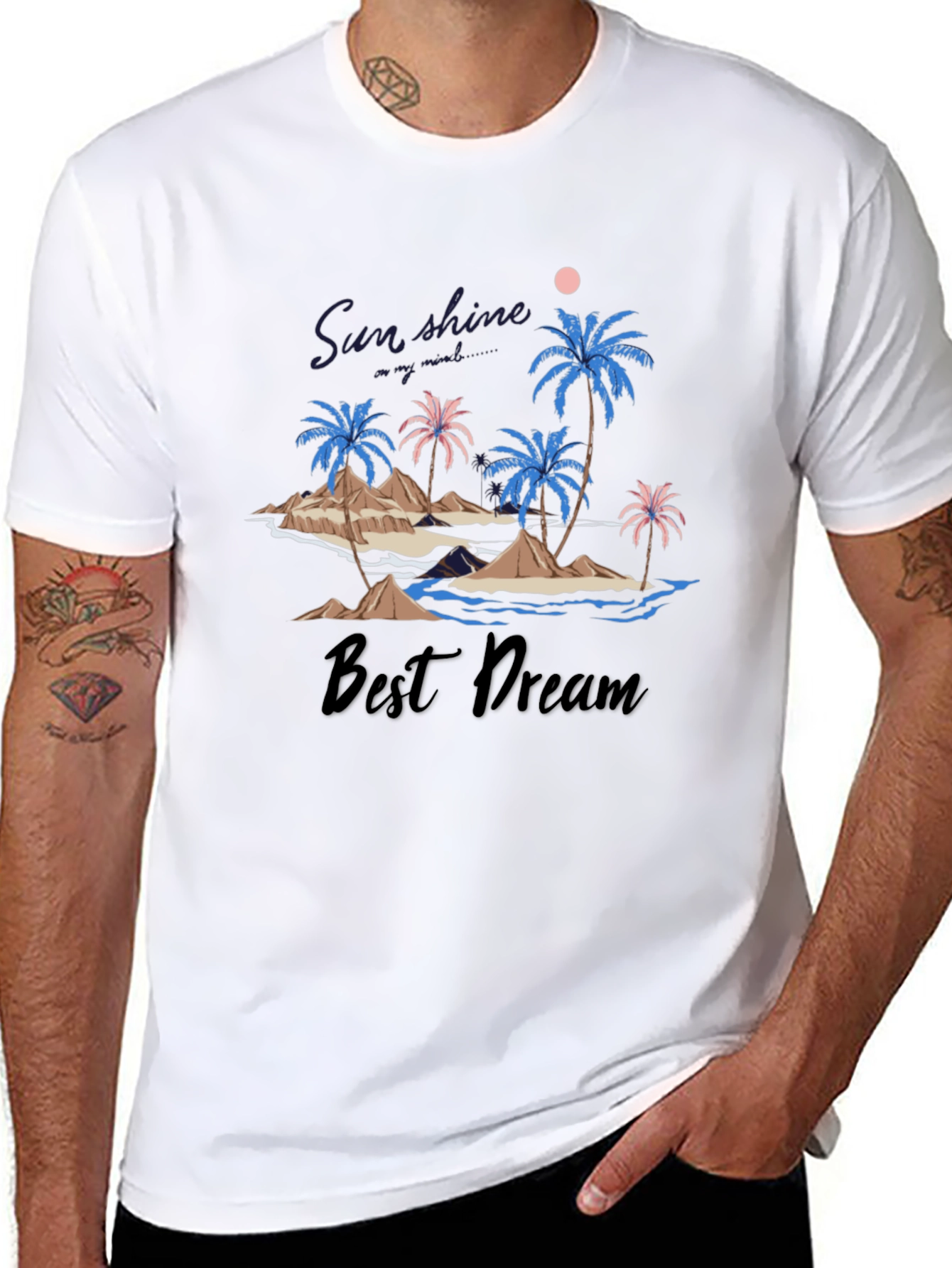 Sunshine Best Dream Black Graphic T-Shirt