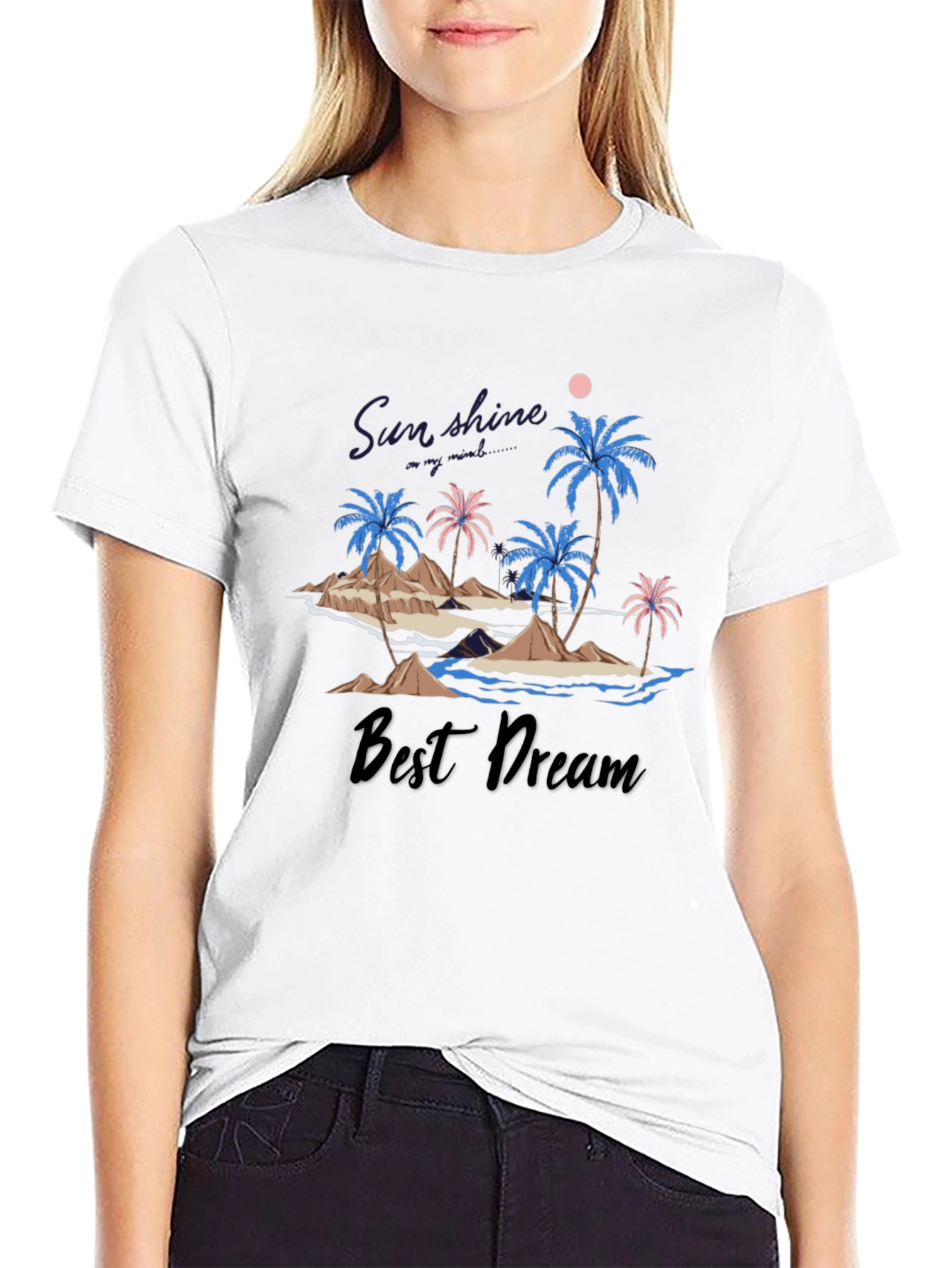 Sunshine Best Dream Black Graphic T-Shirt