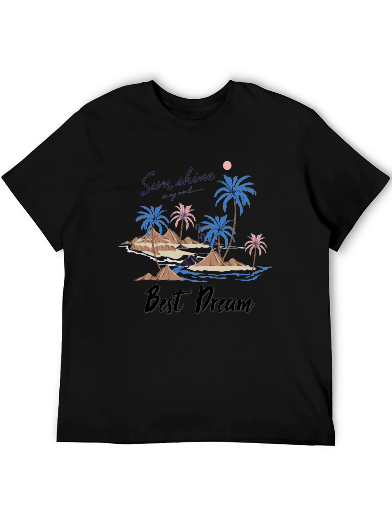 Sunshine Best Dream Black Graphic T-Shirt