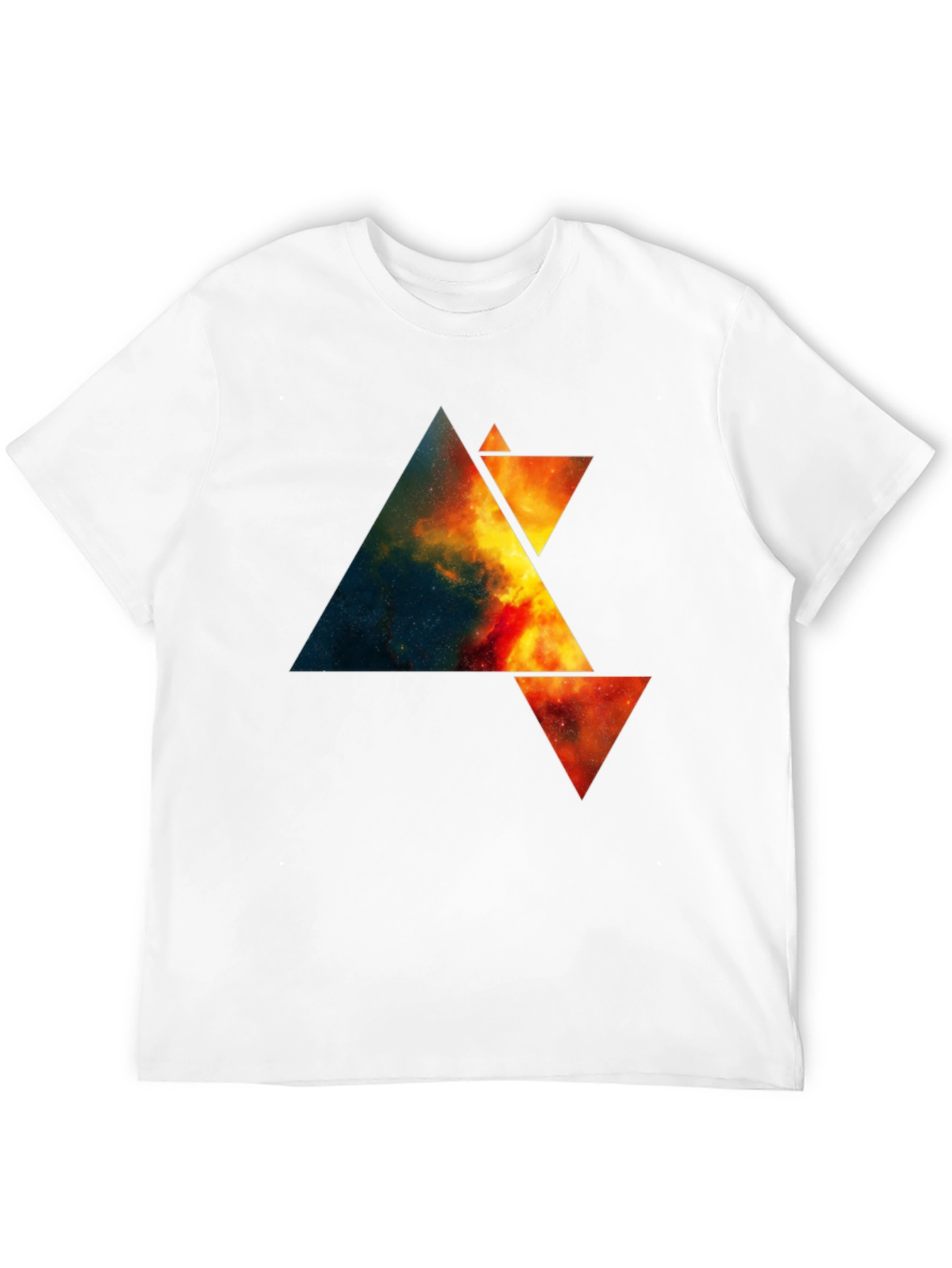 Abstract Space Triangle Graphic Tee - Black