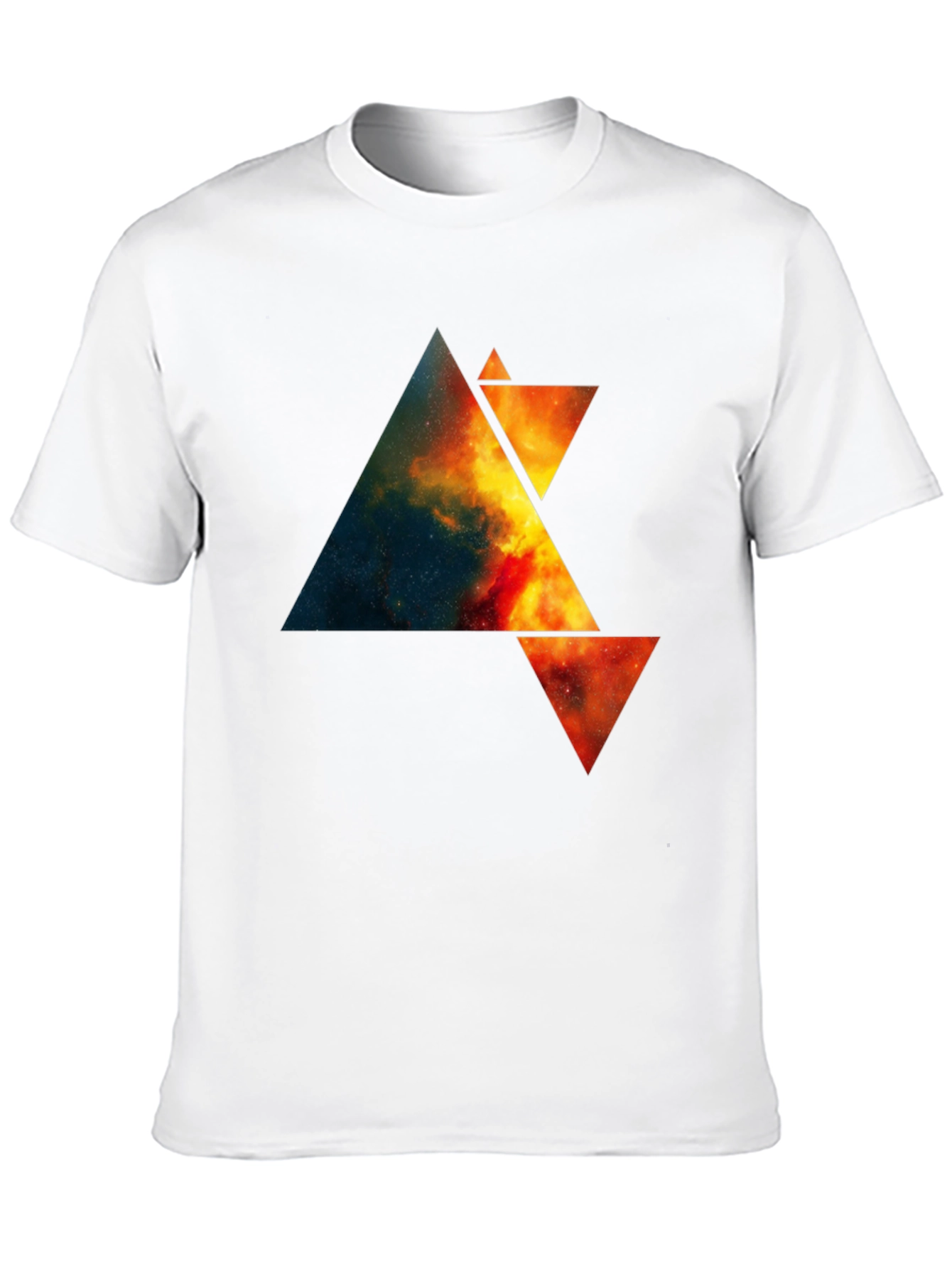 Abstract Space Triangle Graphic Tee - Black