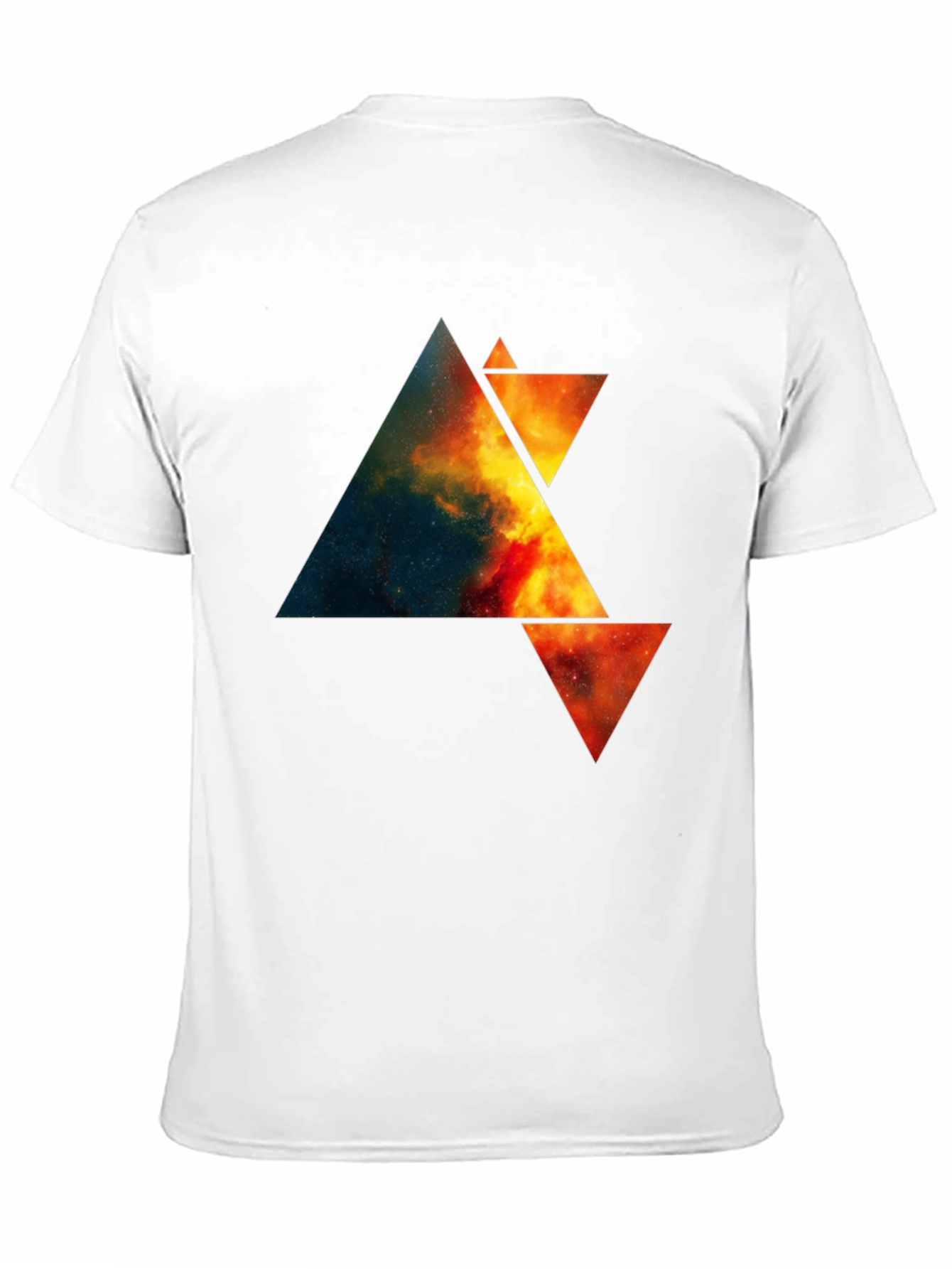 Abstract Space Triangle Graphic Tee - Black