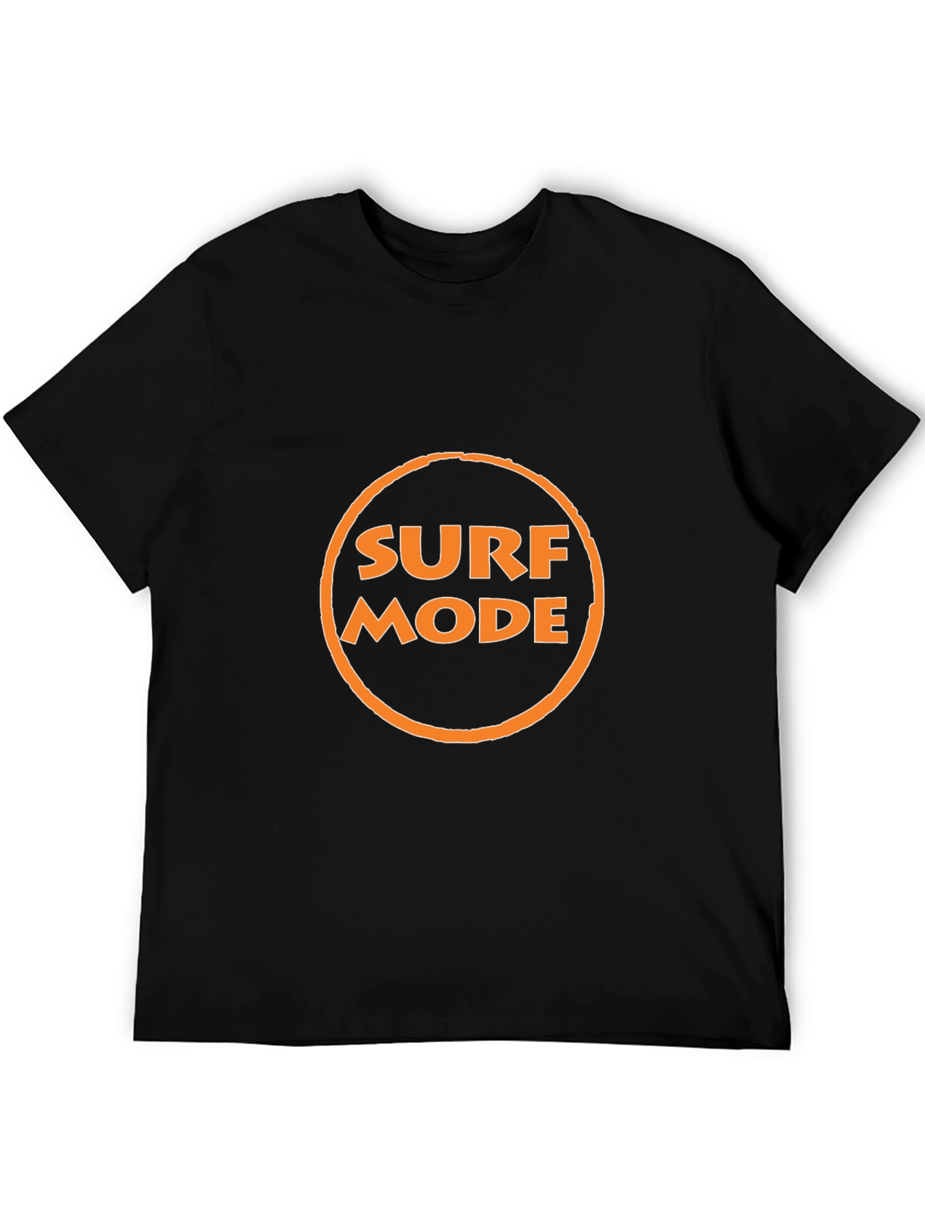 Surf Mode Graphic Tee - Black Cotton T-Shirt