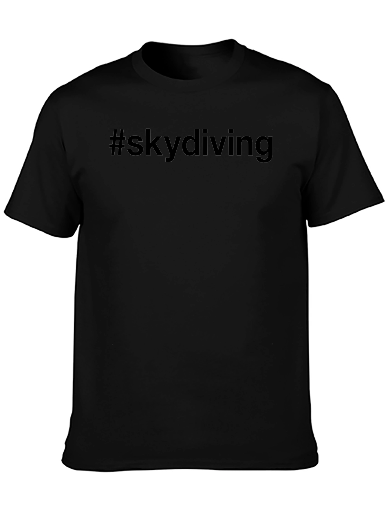 #skydiving Graphic Tee - Black Cotton Casual T-Shirt