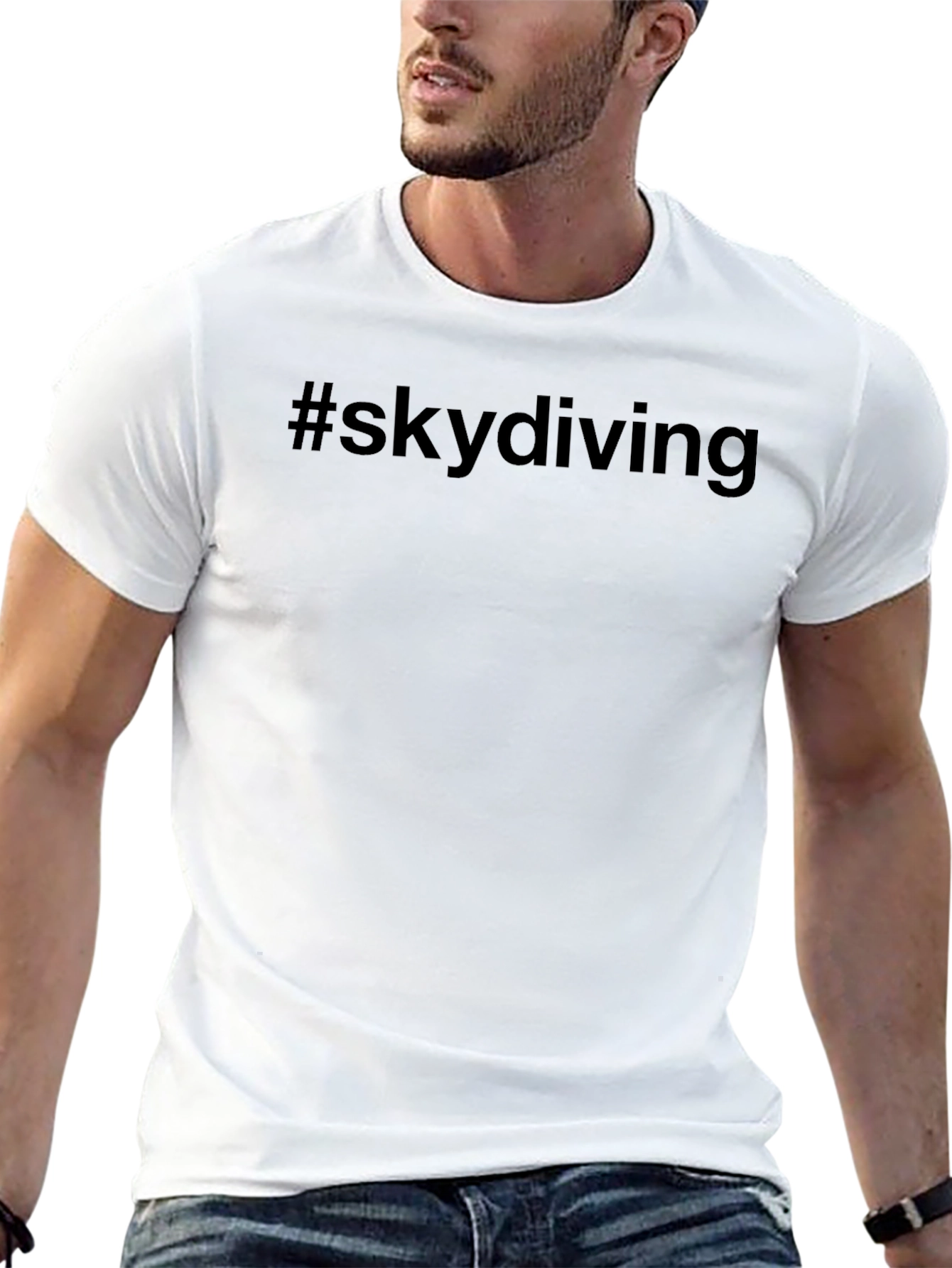 #skydiving Graphic Tee - Black Cotton Casual T-Shirt