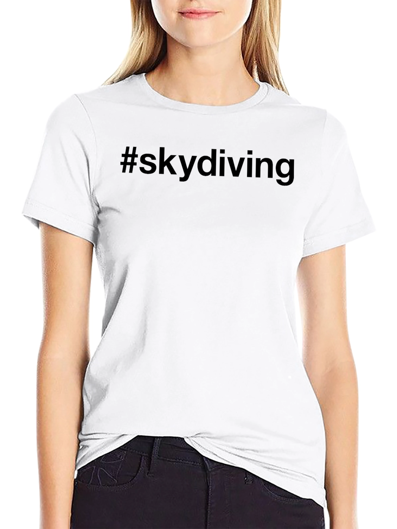 #skydiving Graphic Tee - Black Cotton Casual T-Shirt