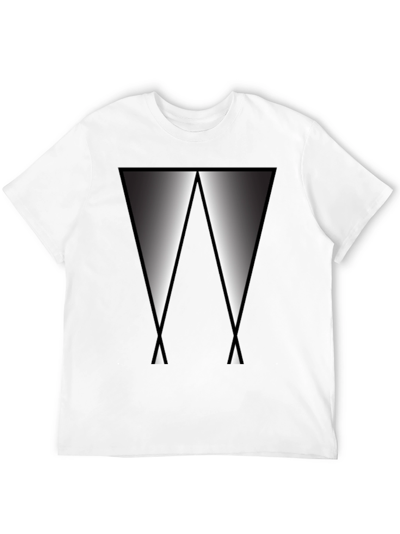 Abstract Triangle Graphic Tee - Modern Black T-Shirt