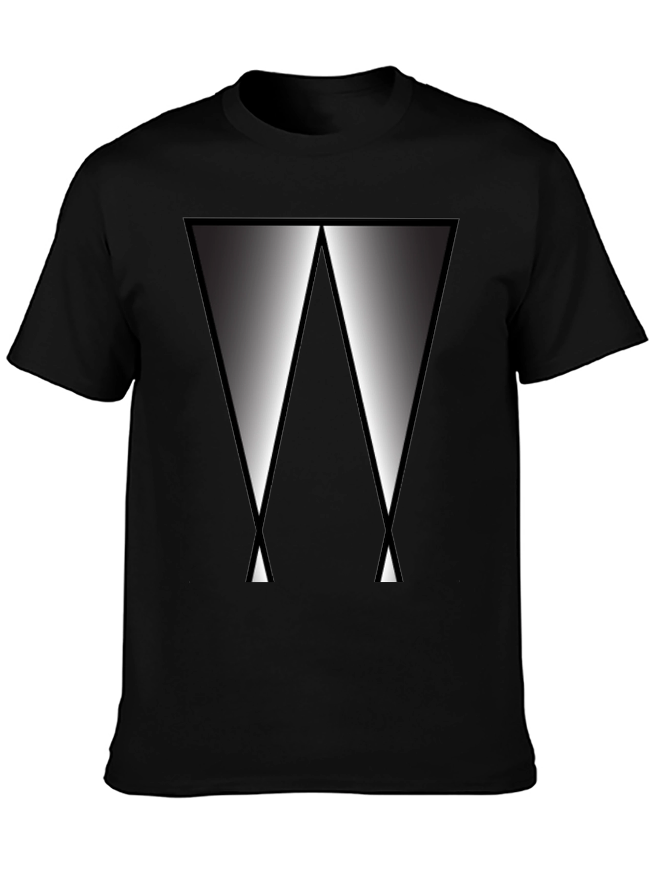 Abstract Triangle Graphic Tee - Modern Black T-Shirt