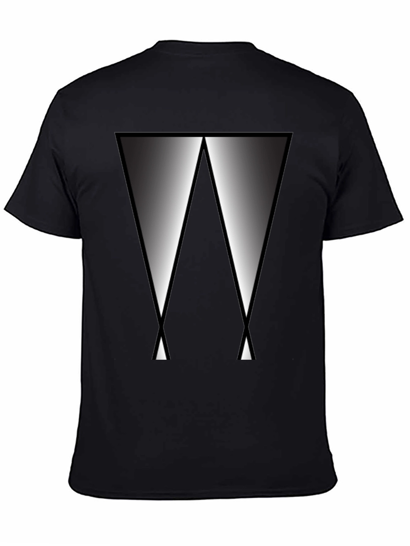 Abstract Triangle Graphic Tee - Modern Black T-Shirt