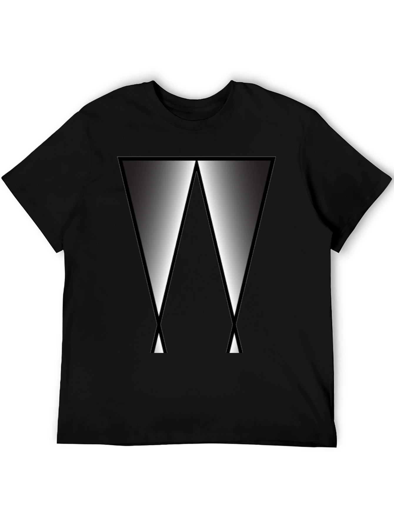Abstract Triangle Graphic Tee - Modern Black T-Shirt