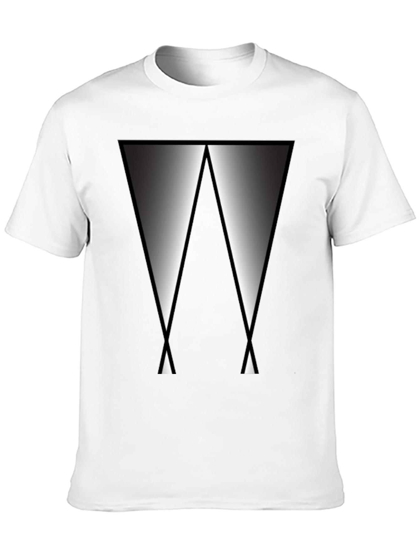 Abstract Triangle Graphic Tee - Modern Black T-Shirt