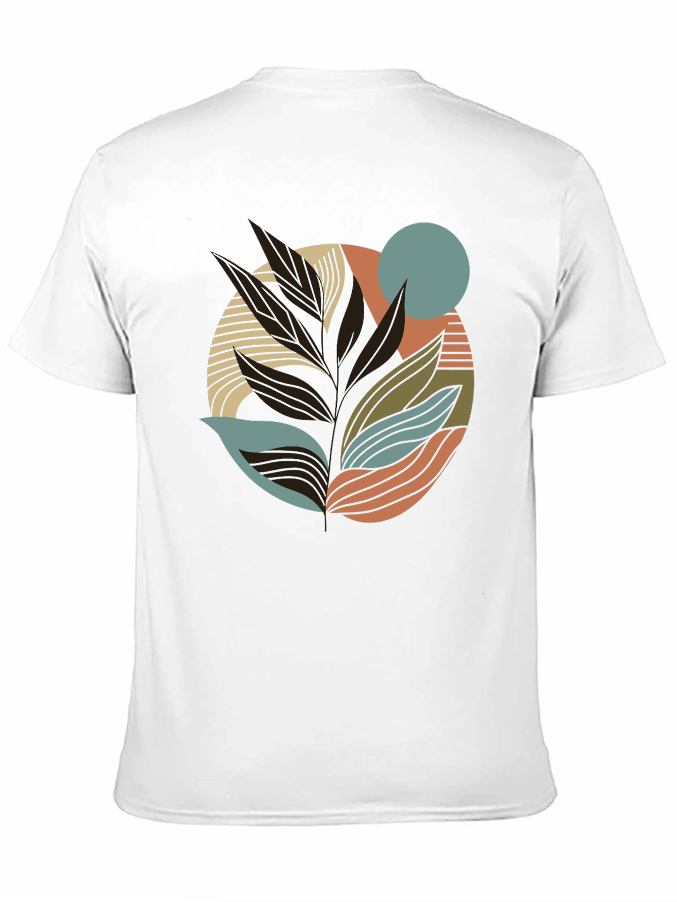 Abstract Leaf Graphic Print Tee