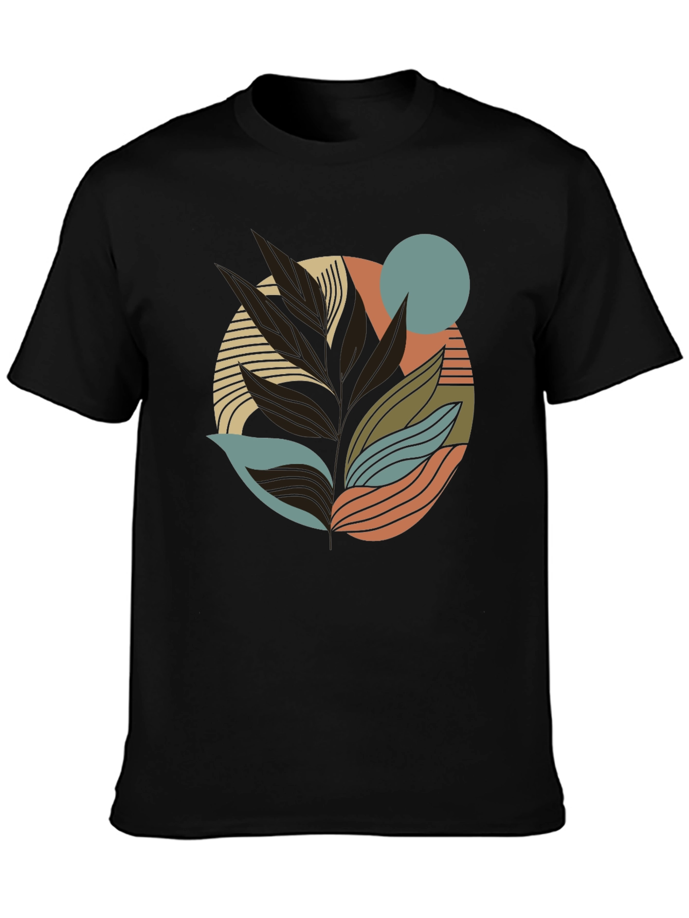 Abstract Leaf Graphic Print Tee