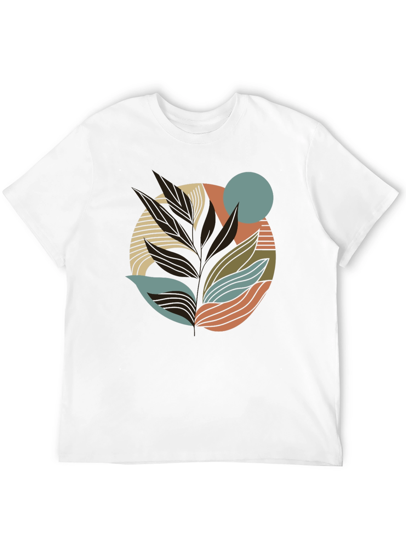 Abstract Leaf Graphic Print Tee