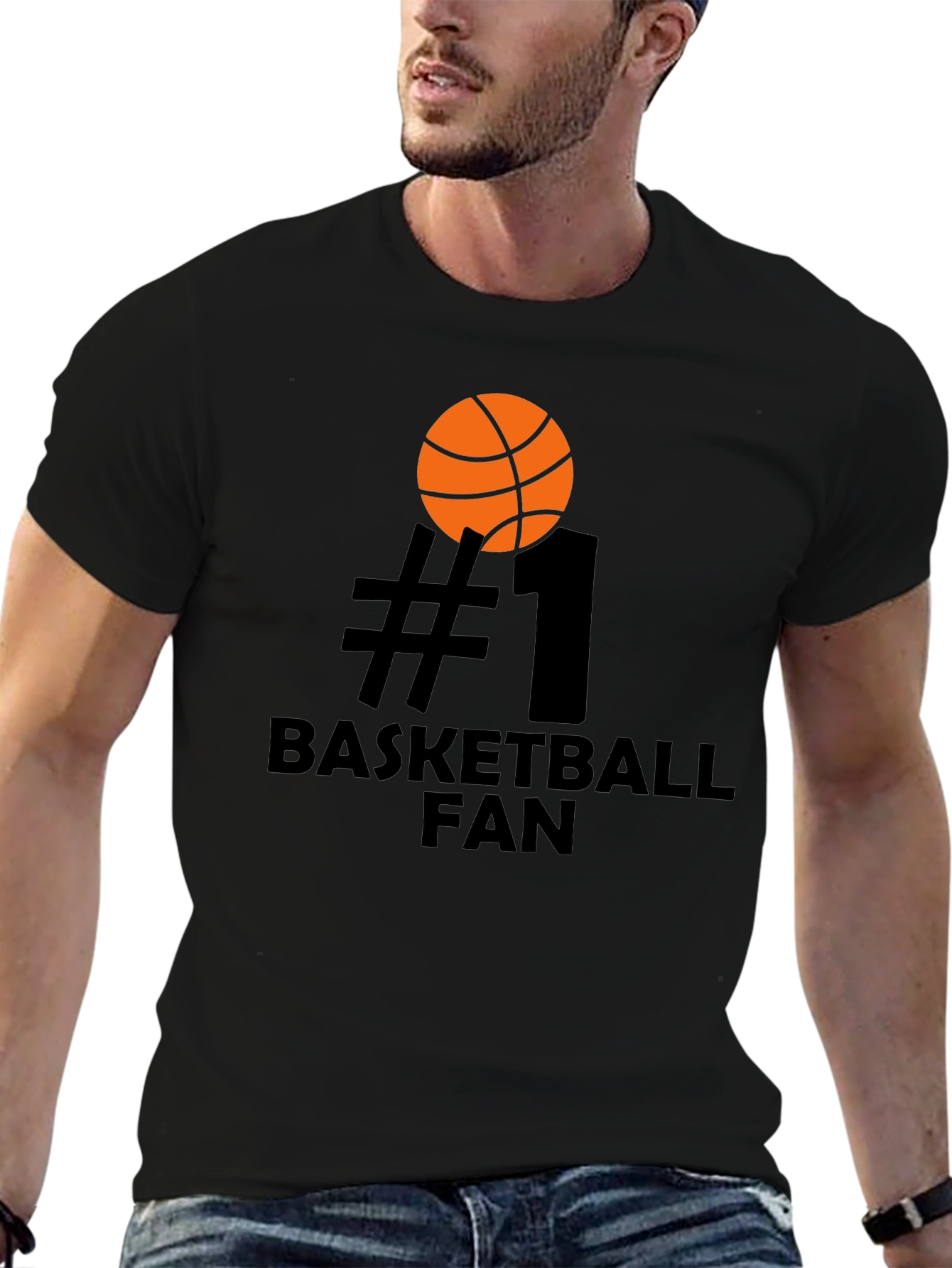 #1 Basketball Fan T-Shirt - Black Graphic Tee