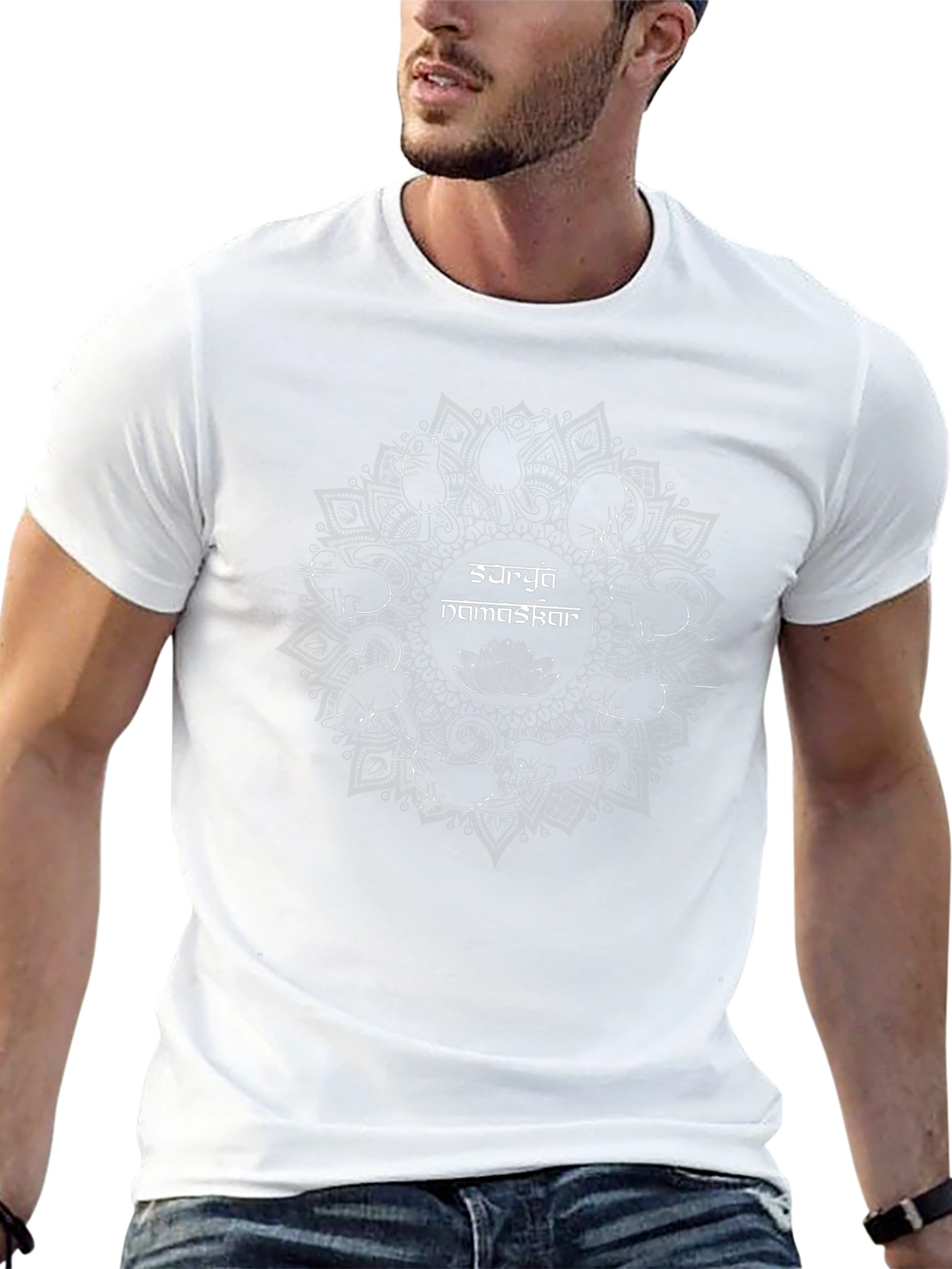 Surya Namaskar Cat Yoga Graphic T-Shirt