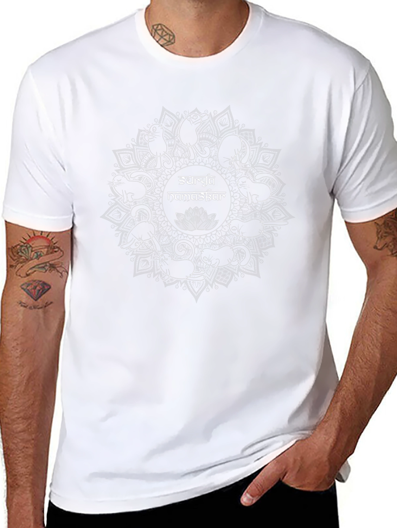 Surya Namaskar Cat Yoga Graphic T-Shirt