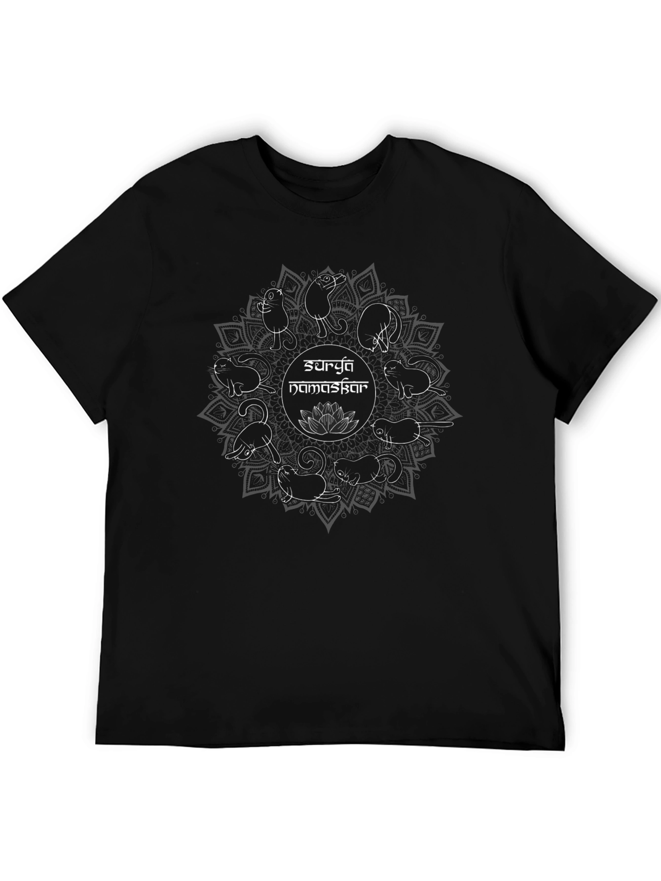 Surya Namaskar Cat Yoga Graphic T-Shirt