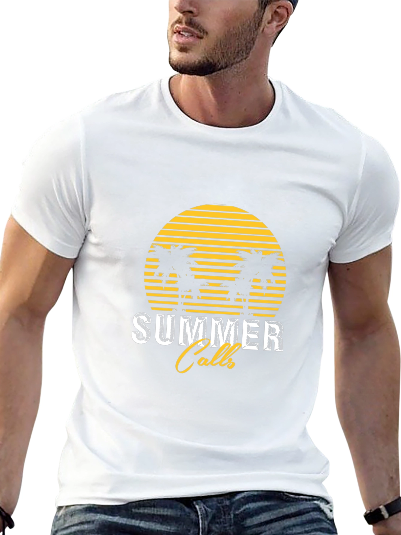 Summer Calls Graphic Tee - Black Cotton T-Shirt