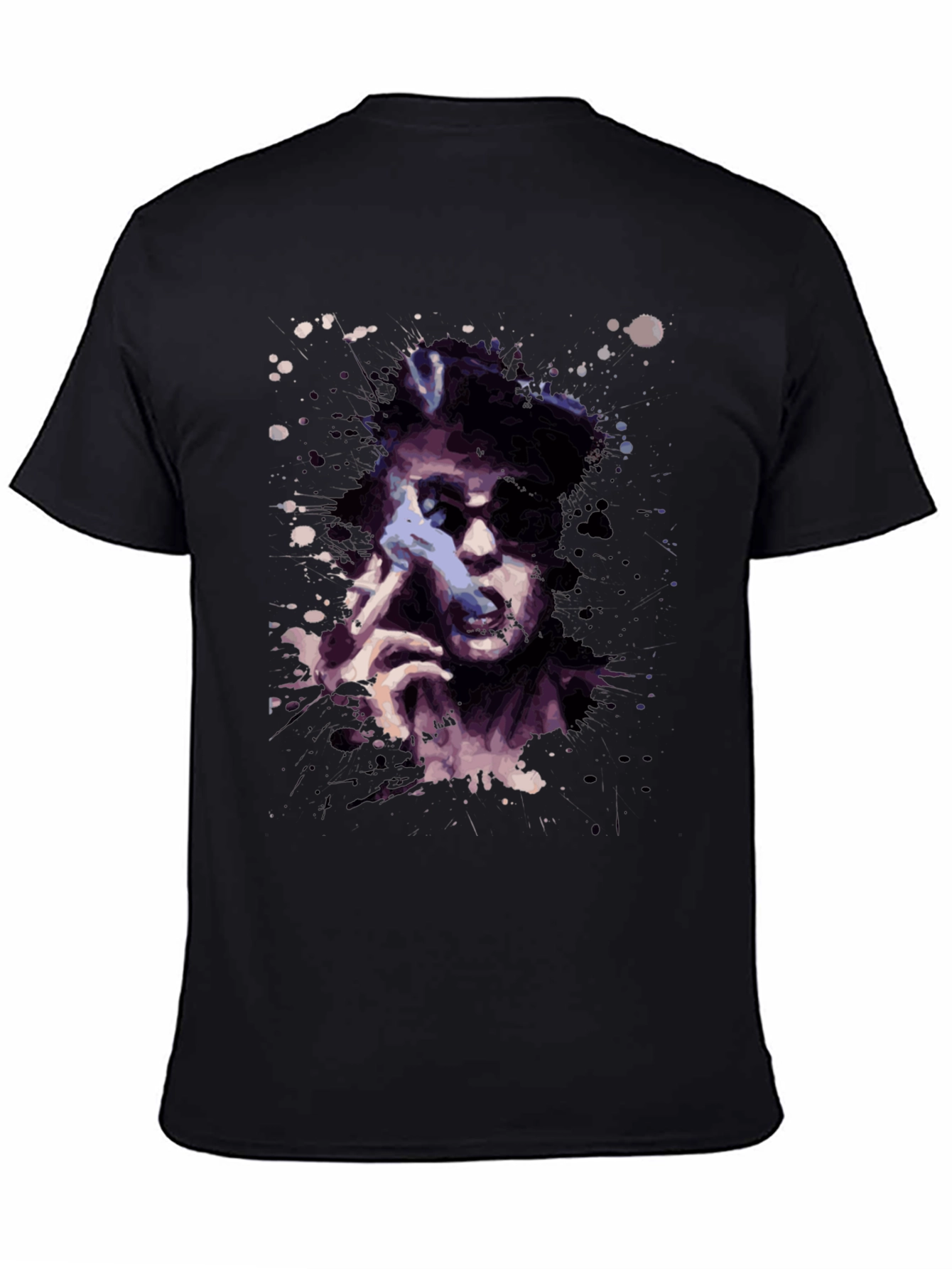 Abstract Portrait Graphic Tee - Black Casual Shirt