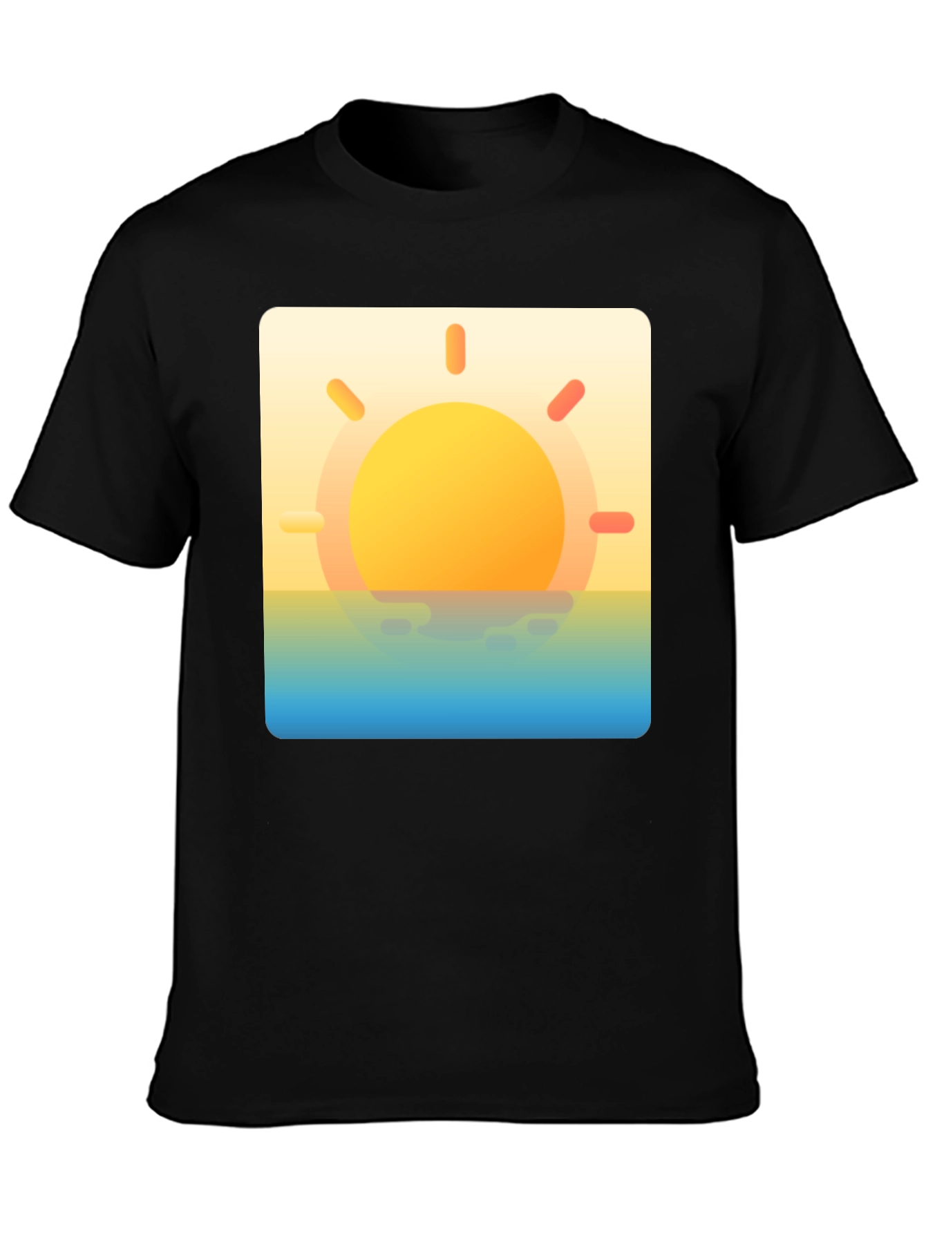 Sunset Graphic Tee - Black Casual T-Shirt