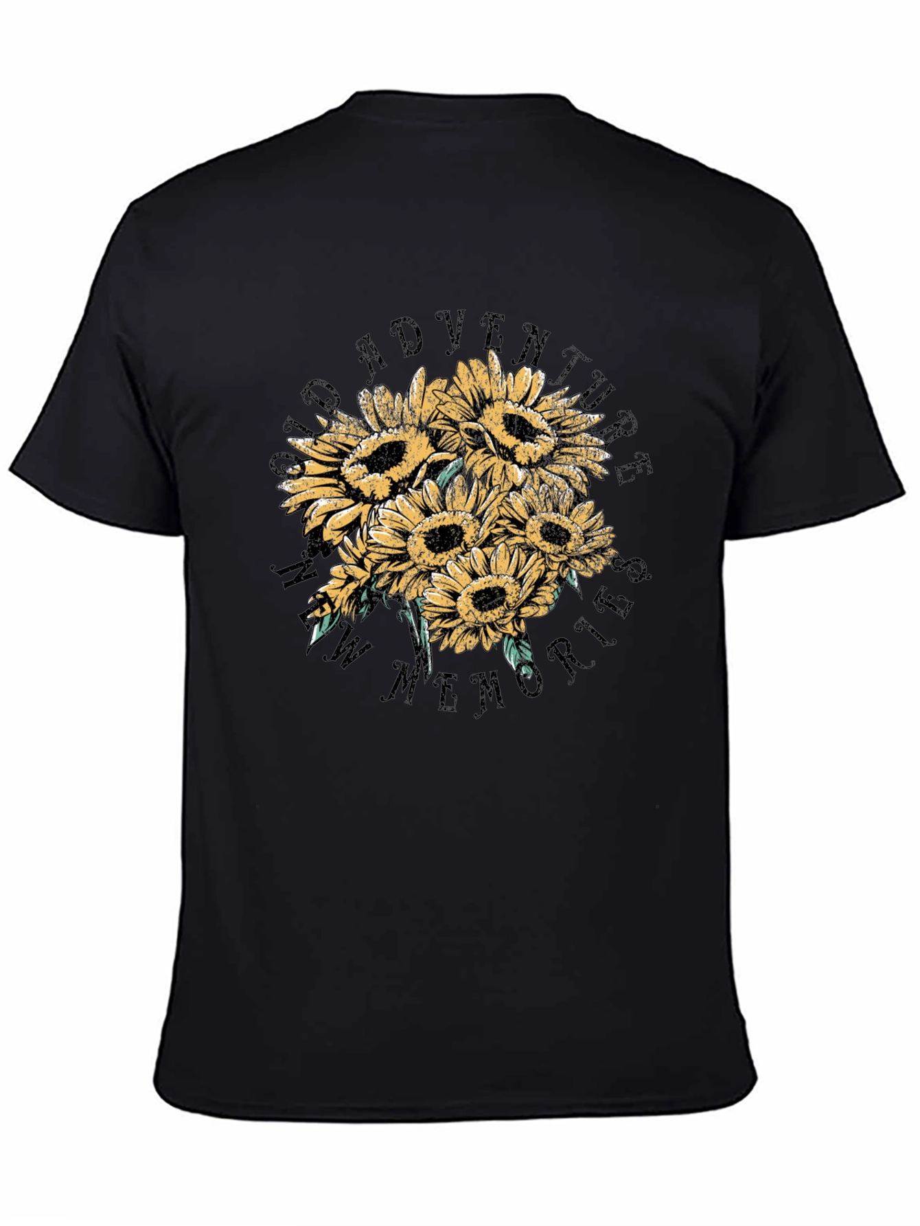 Sunflower Adventure Graphic Tee - Black