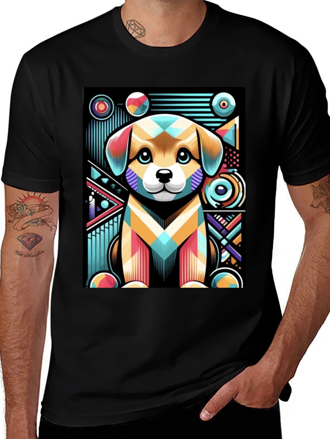 Abstract Puppy Graphic Tee