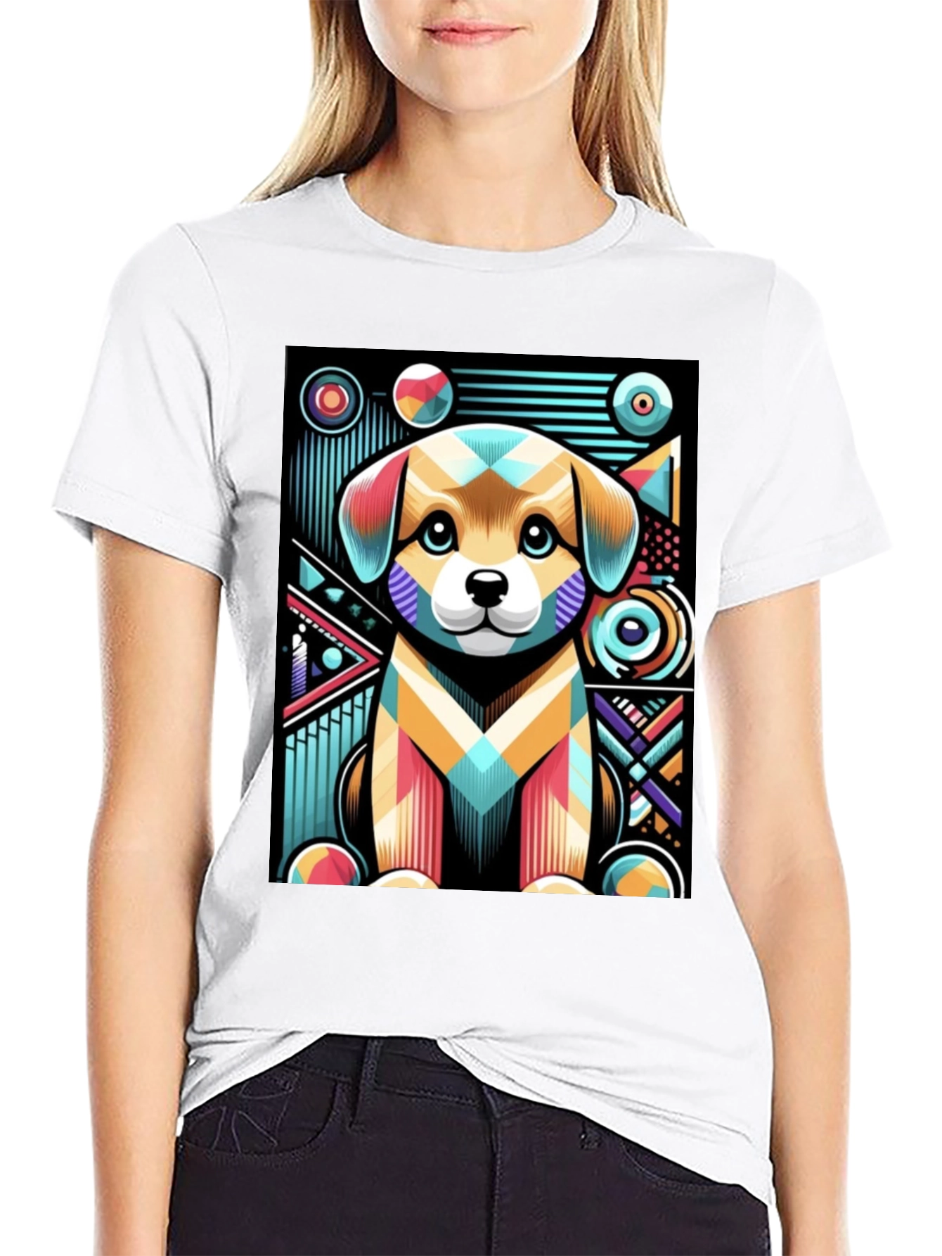 Abstract Puppy Graphic Tee