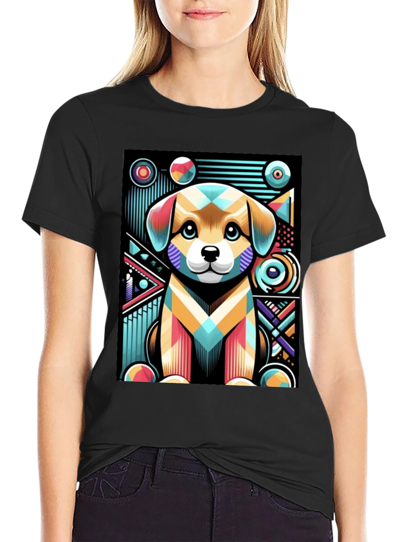 Abstract Puppy Graphic Tee
